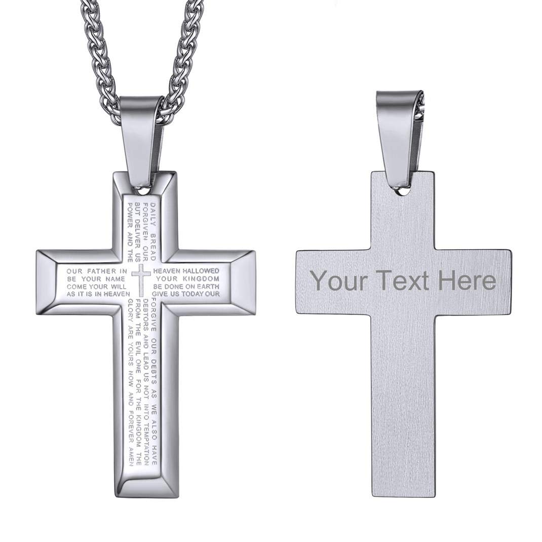 GOLDCHIC Cross INRI Crucifix Pendant Necklace with Virgin Mary Miraculous Medal - 18K Gold Plated Christian Jewelry for Women & Men - Perfect for Baptism, First Communion, Confirmation & Religious Gifts