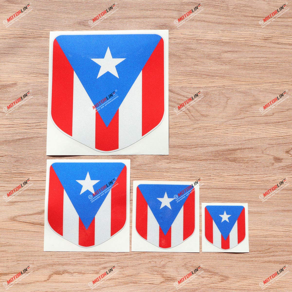 Puerto Rico PR Flag Shield Vinyl Decal Stickers - 4 Pack (2