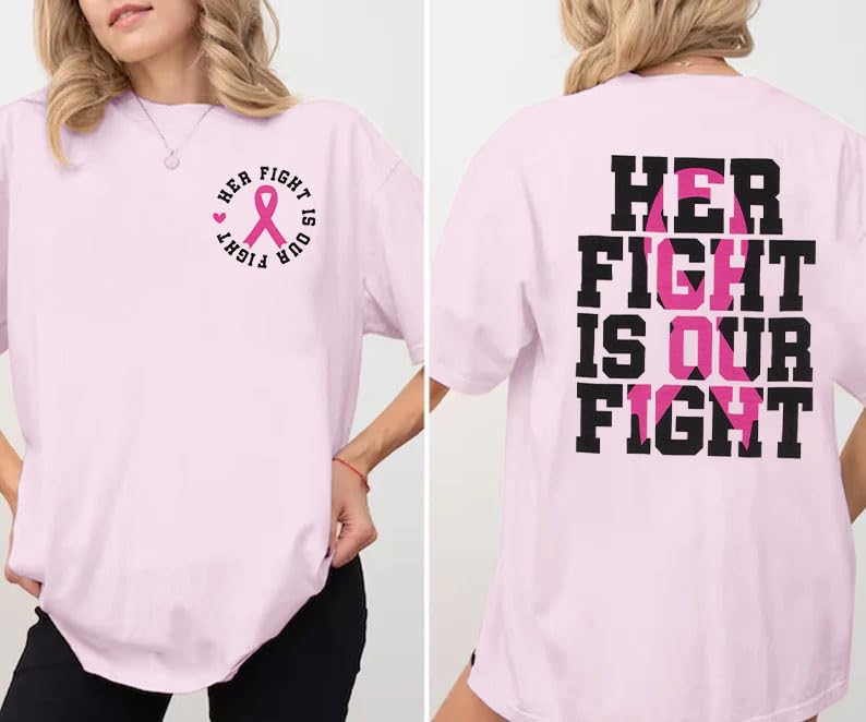 Breast Cancer Tshirt for Women - Pink Ribbon Shirt for Support & Awareness