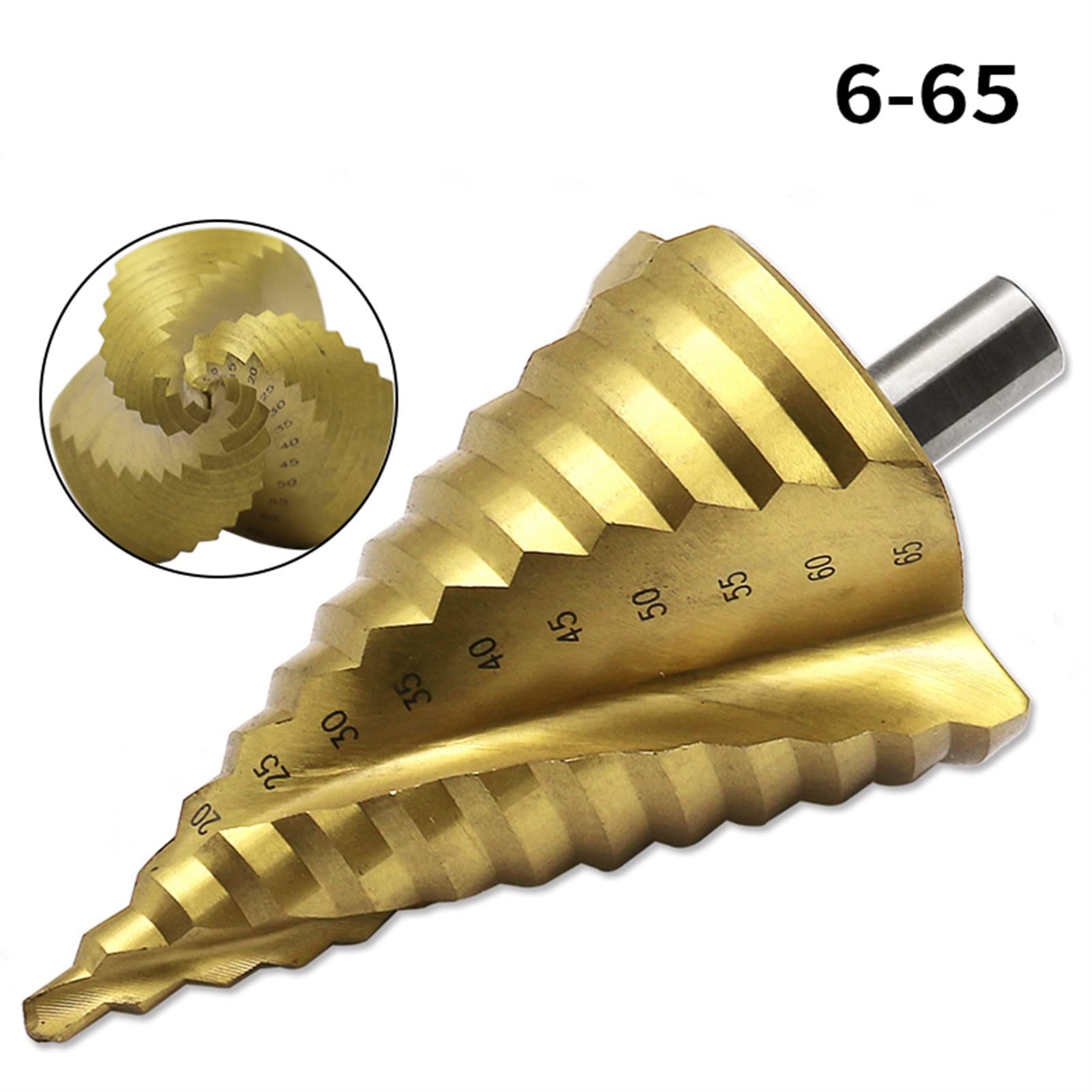 Pagoda Shape HSS Triangle Shank 3R Spiral Step Drill Bit Set (6-65mm) for Metal & Steel - High Speed Steel Cone Drill Bit for Power Tools - Perfect for DIY Projects, Metalworking & Home Repairs