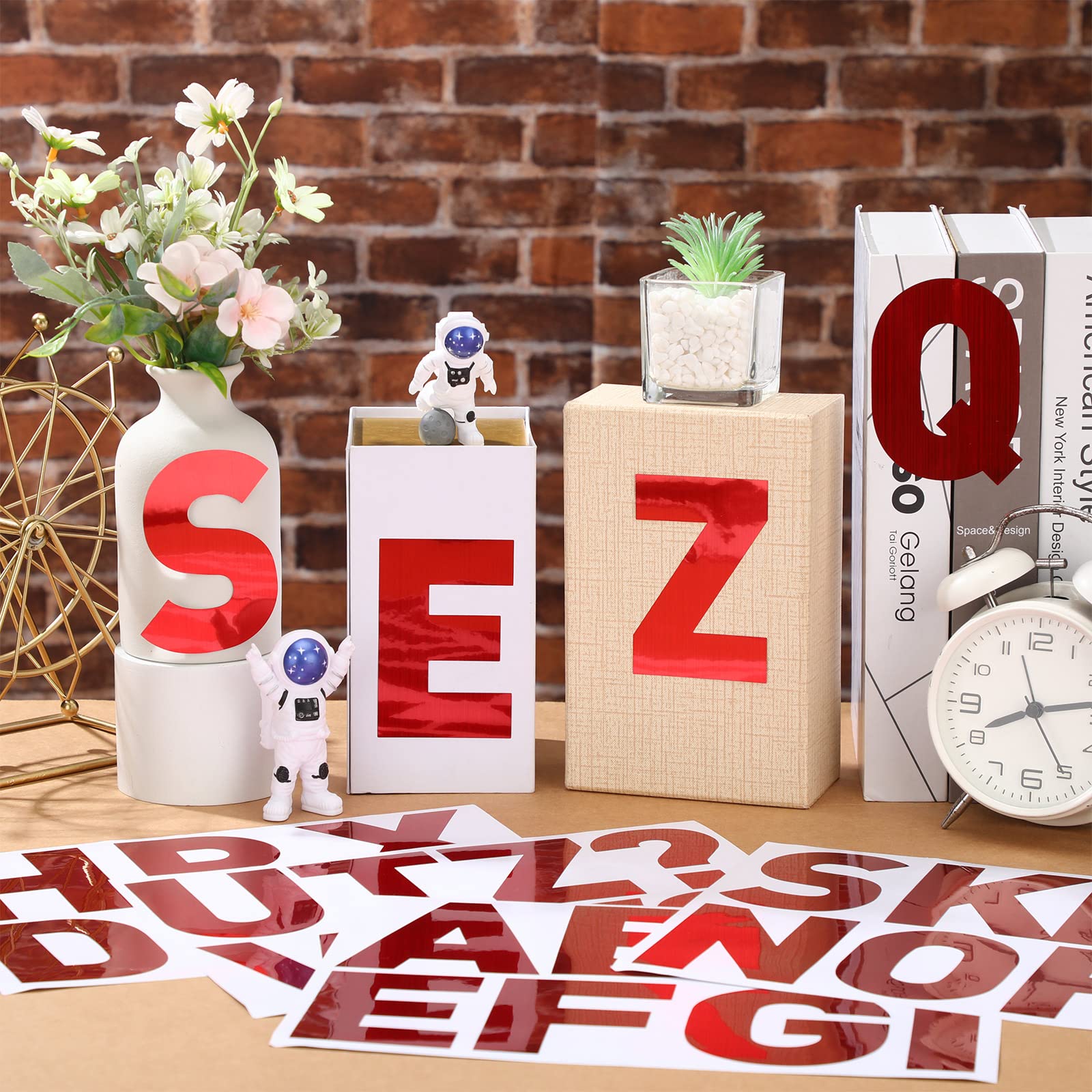 Panelee 145-Piece Large Alphabet Letter Stickers Set - 20 Sheets, 4 Inch Big Font Self-Adhesive Stickers for Classroom, Window, Door Decor, Mailbox Signs & DIY Projects (Red) - Perfect for Home, Office, and Party Decorations