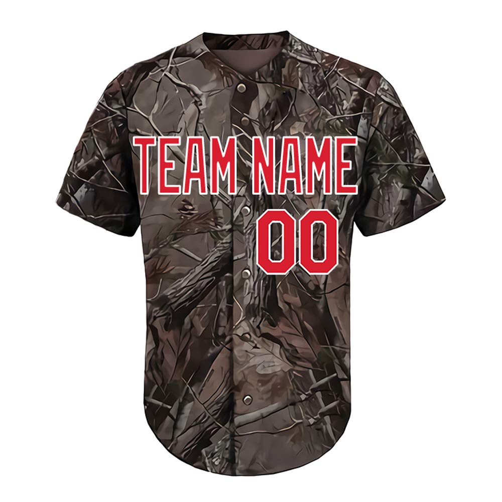 Custom Camo Baseball & Softball Jersey for Men & Women - Personalized with Embroidered Name & Number - Perfect for Team Uniforms, Tournaments & Fan Apparel