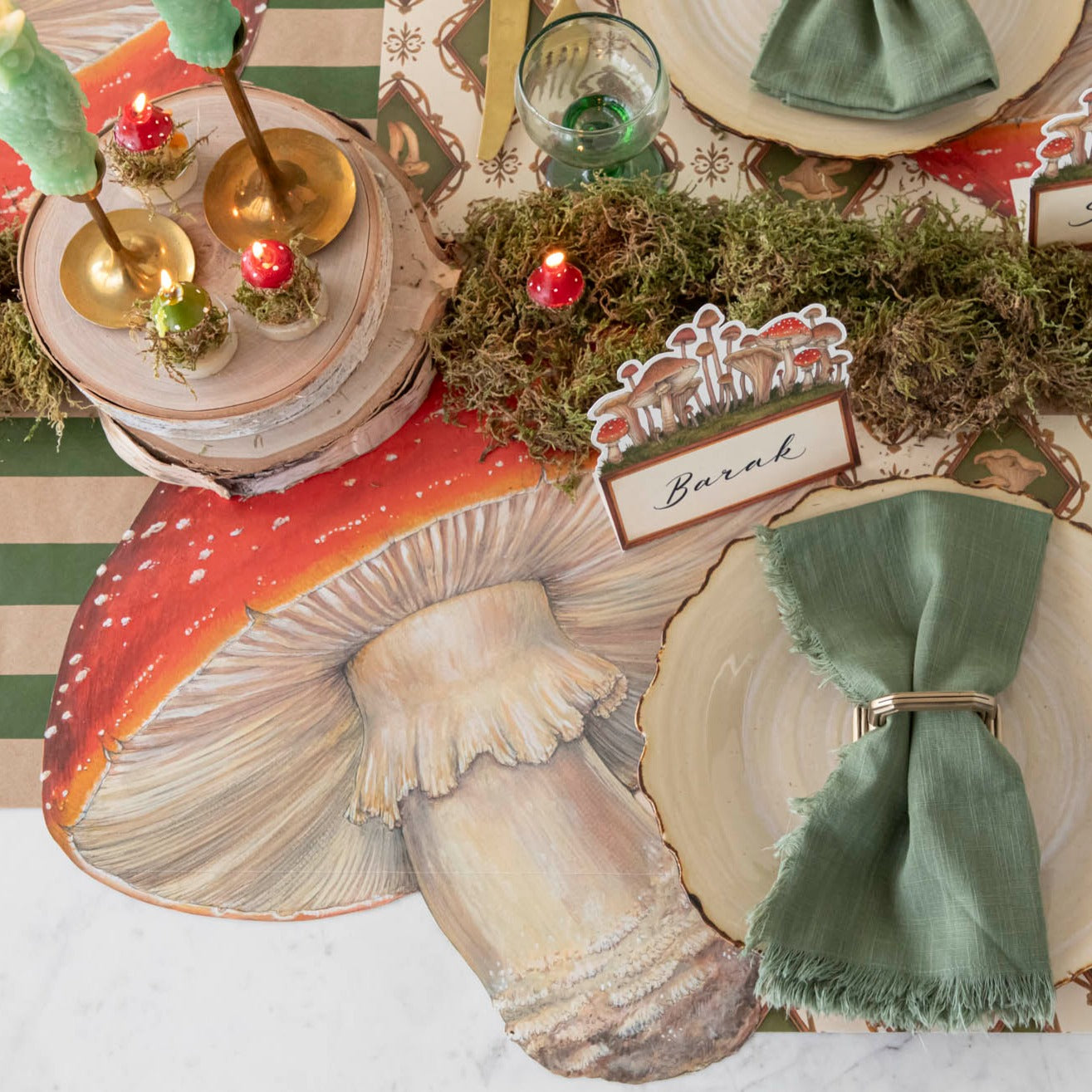 Eco-Friendly Die-Cut Mushroom Placemat for Dining Table - Perfect for Kitchen, Party, and Home Decor