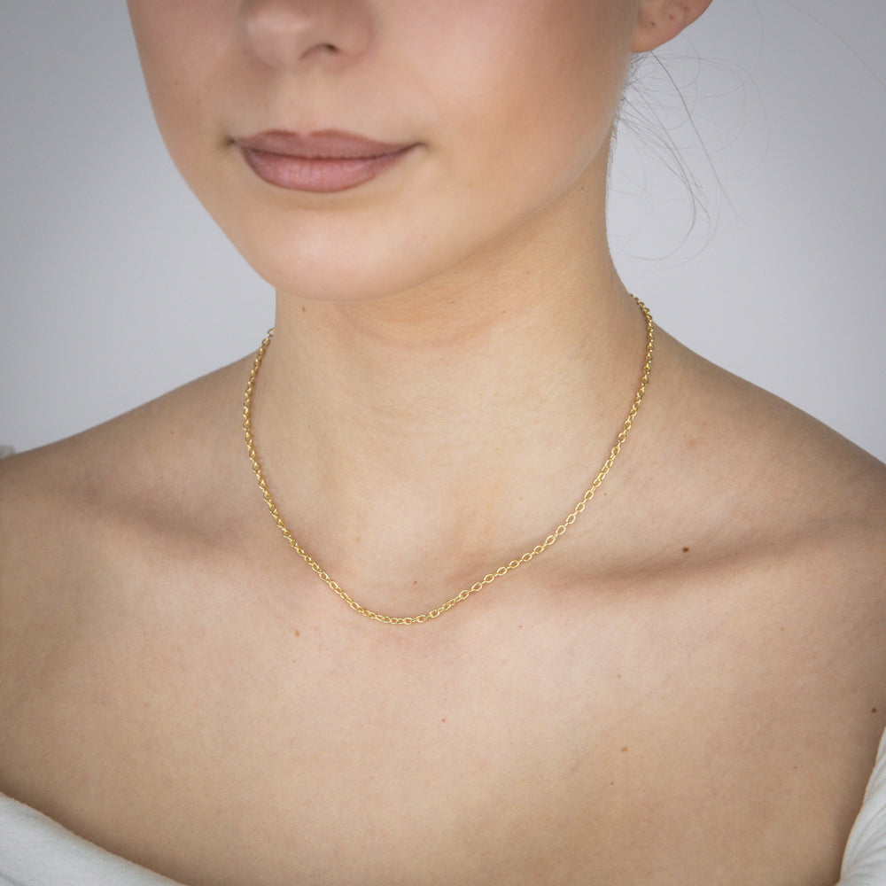 9ct Yellow Gold Belcher 60 Gauge 40cm Chain Necklace for Women - Elegant Jewelry Gift for Birthday, Anniversary & Special Occasions