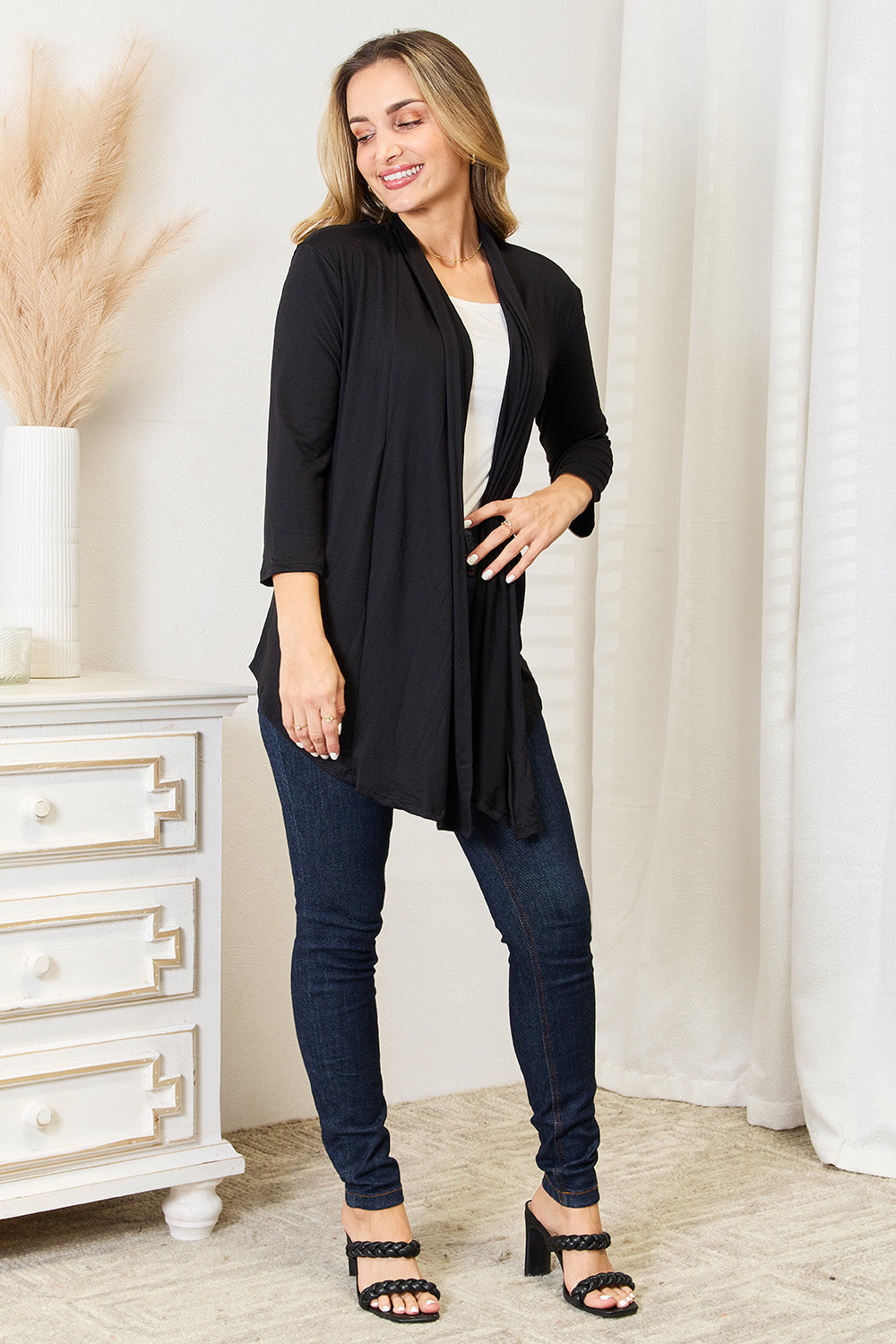 Culture Code Full Size Open Front Cardigan for Women - Soft & Cozy Knit Sweater Wrap - Perfect for Office, Lounge & Casual Outfits