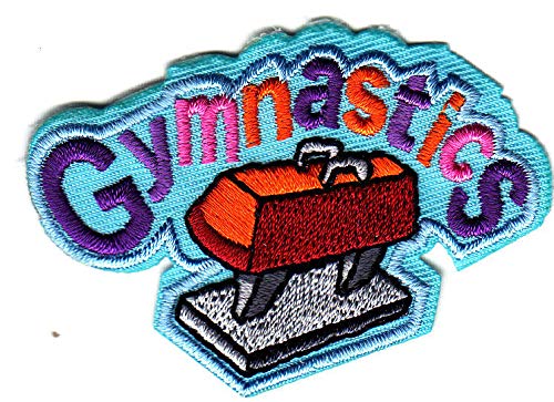 Gymnastics Iron On Patch - Embroidered Sport Competition Gym Badge for Team Uniforms, Jackets, Bags - Perfect for Gymnasts, Coaches & Fans