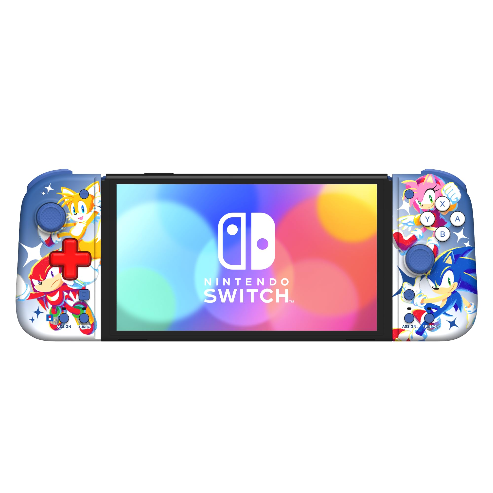 HORI Split Pad Compact (Sonic) Portable Controller for Nintendo Switch & OLED Model - Official Nintendo & Sega Licensed - Perfect for Handheld Gaming On The Go