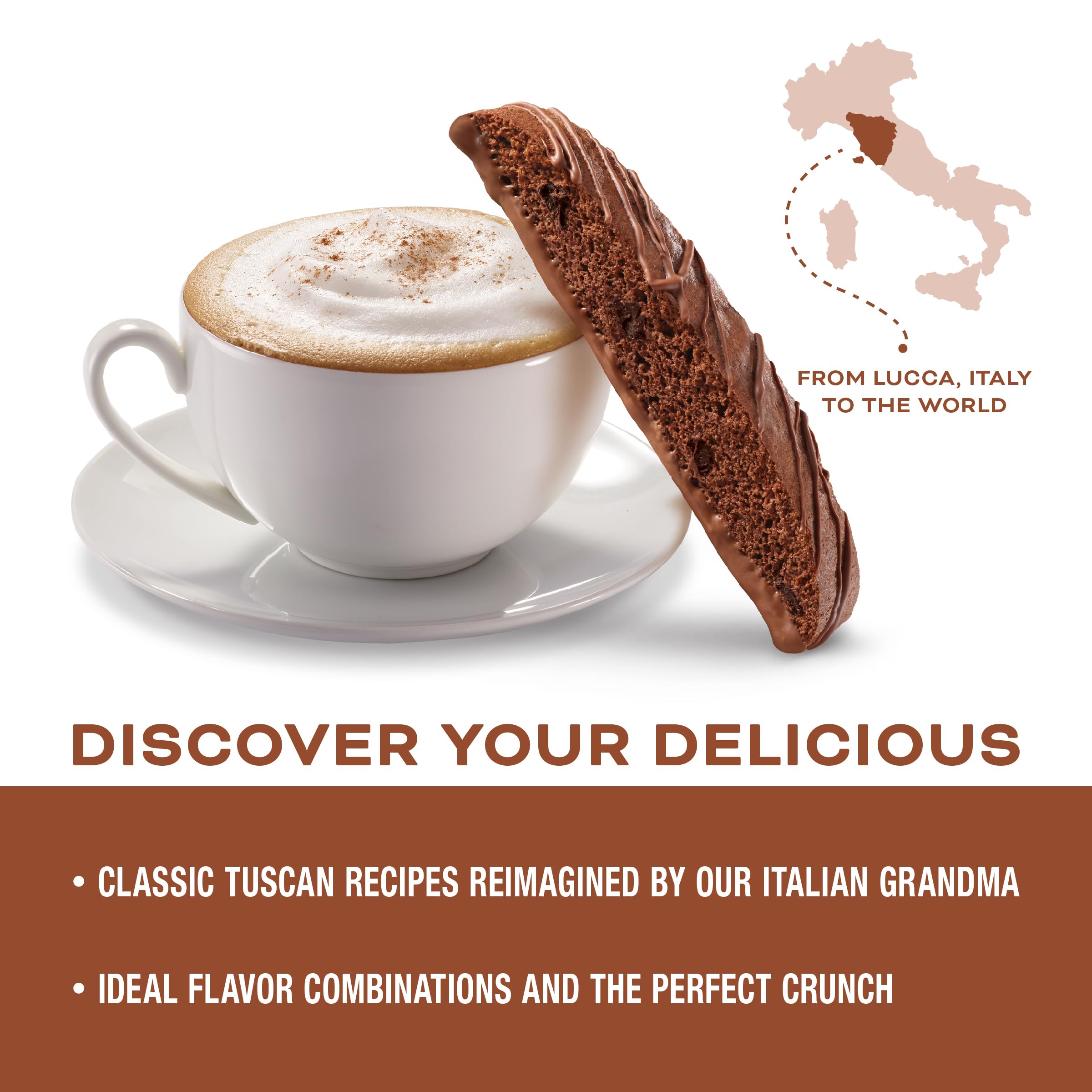 Nonni's Triple Chocolate Biscotti Italian Cookies - 3 Boxes (6.88 oz Each) of Dark Chocolate Dipped Biscotti - Individually Wrapped, Kosher Certified - Perfect for Coffee Pairing, Gifts & Dessert Platters