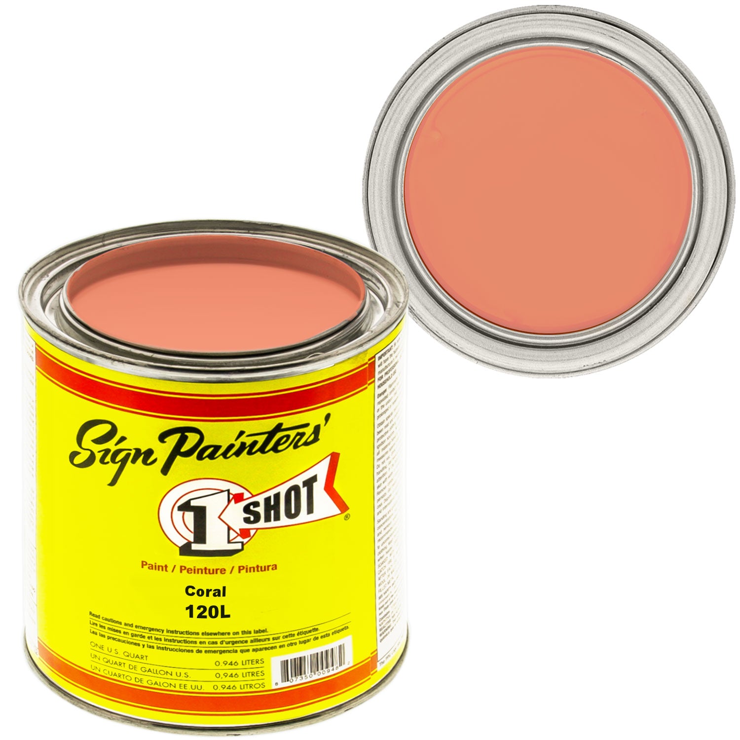 CORAL Pinstriping Lettering Enamel Paint - 1 Quart (32oz) for Automotive, Motorcycle & Sign Painting - High Gloss Finish, Fast Drying, Weather Resistant