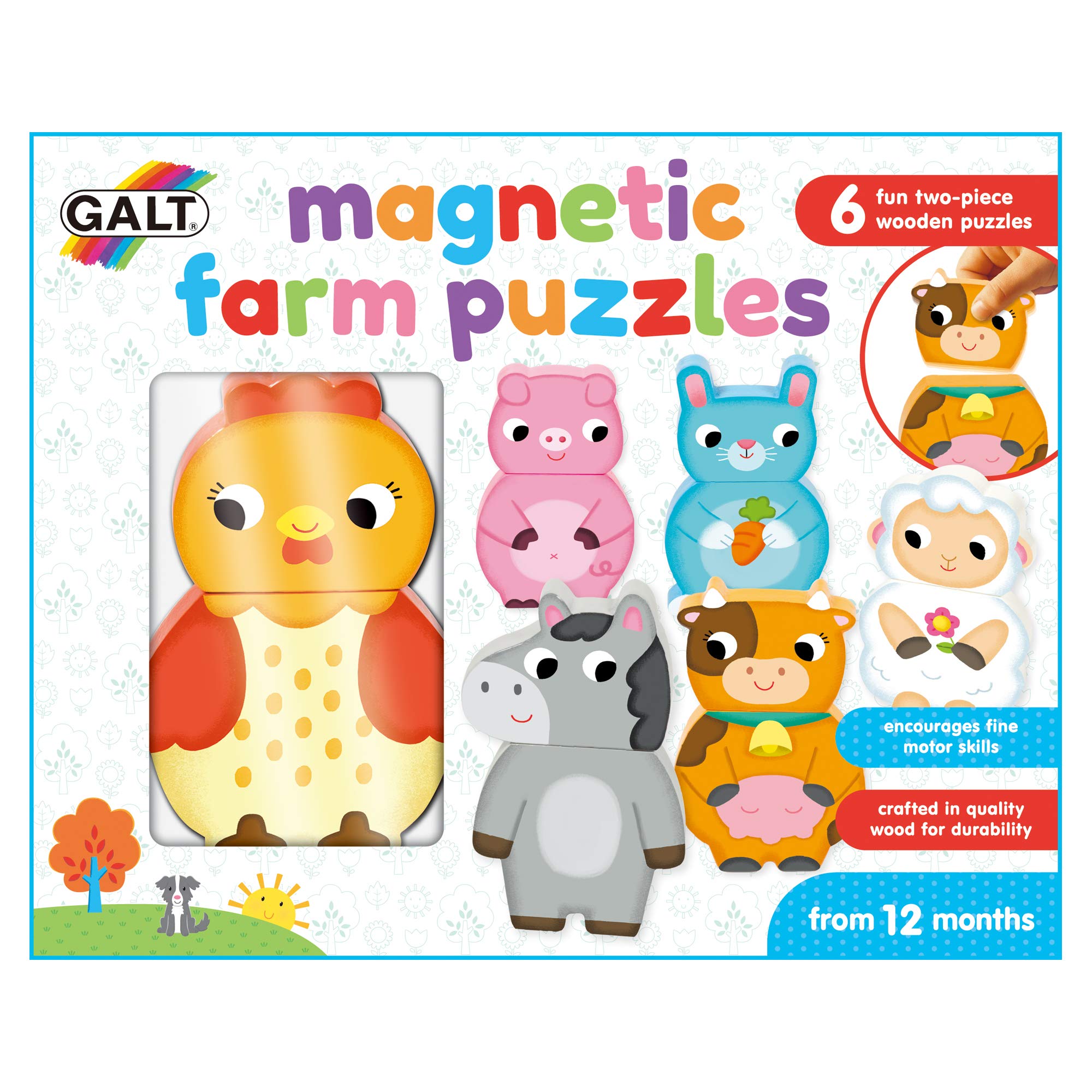 Galt Toys Magnetic Farm Puzzles for Kids Ages 12+ | Educational Animal Puzzle Game | Perfect for Classroom Learning & Family Game Night