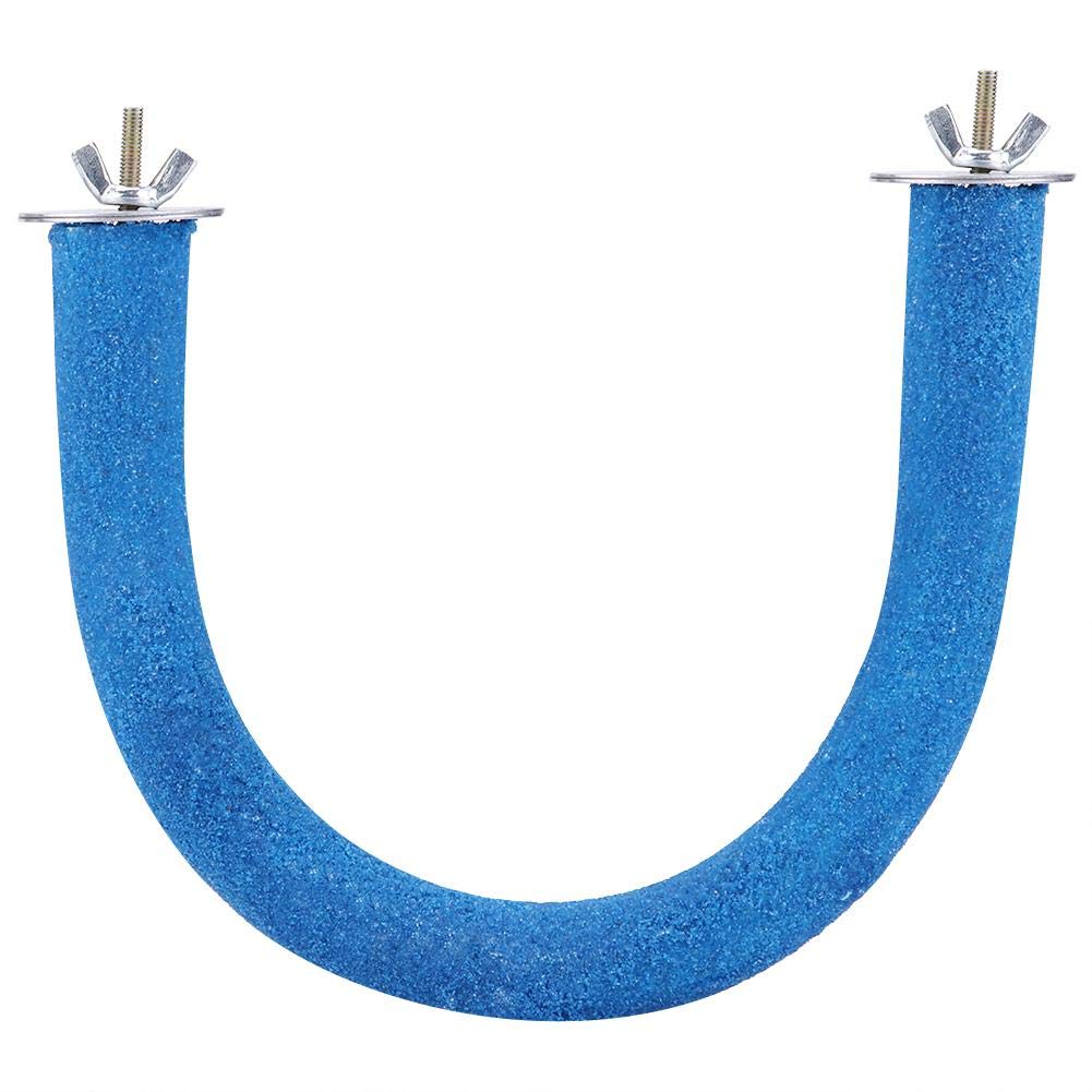 Blue Bird Perch U-Stand - Rough-Surfaced Parrot Perch Stand for Cage, Beak Grinding & Climbing - Durable Pet Bird Toy for Parakeets, Cockatiels & Conures - Perfect for Playtime & Natural Beak Care