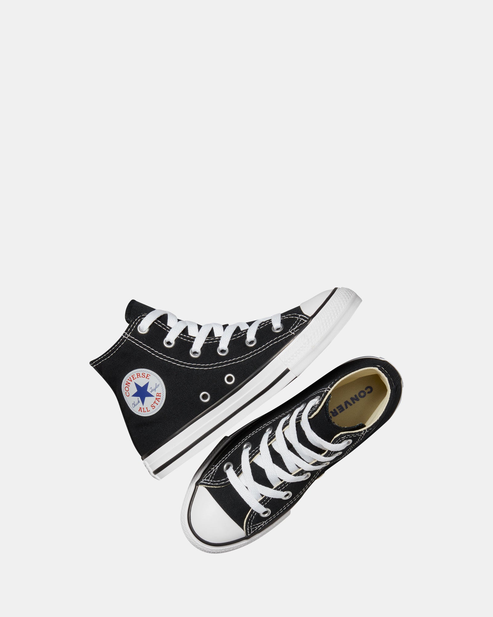Chuck Taylor All Star High Top Youth Sneakers in Black - Stylish & Comfortable for School, Sports & Everyday Wear