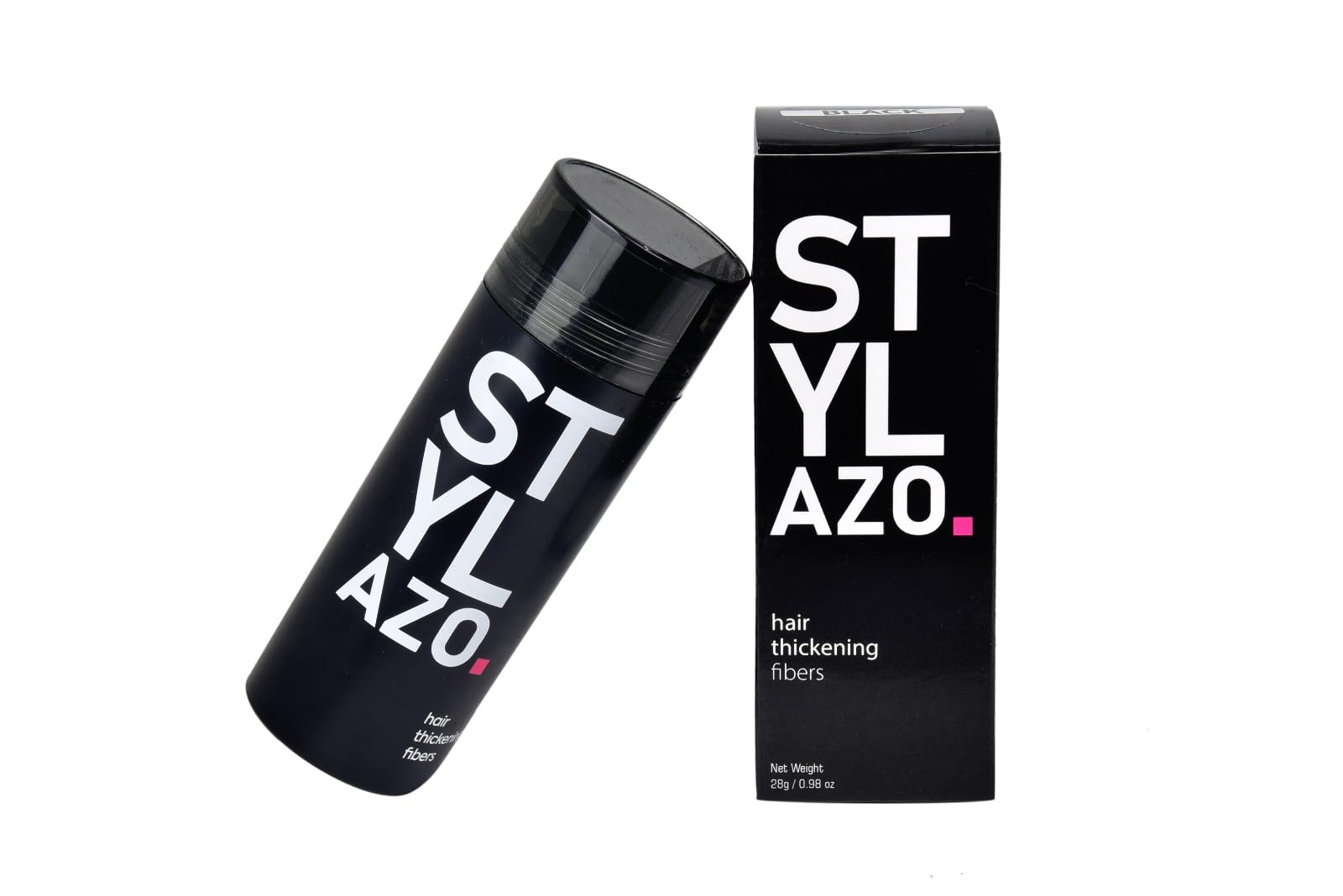 Stylazo Hair Fibers for Thinning Hair - Undetectable Natural Hair Thickener & Topper for Women - Instantly Conceals Hair Loss in 15 Seconds - 28g (Natural Black) - Perfect for Daily Use, Special Occasions & Confidence Boost
