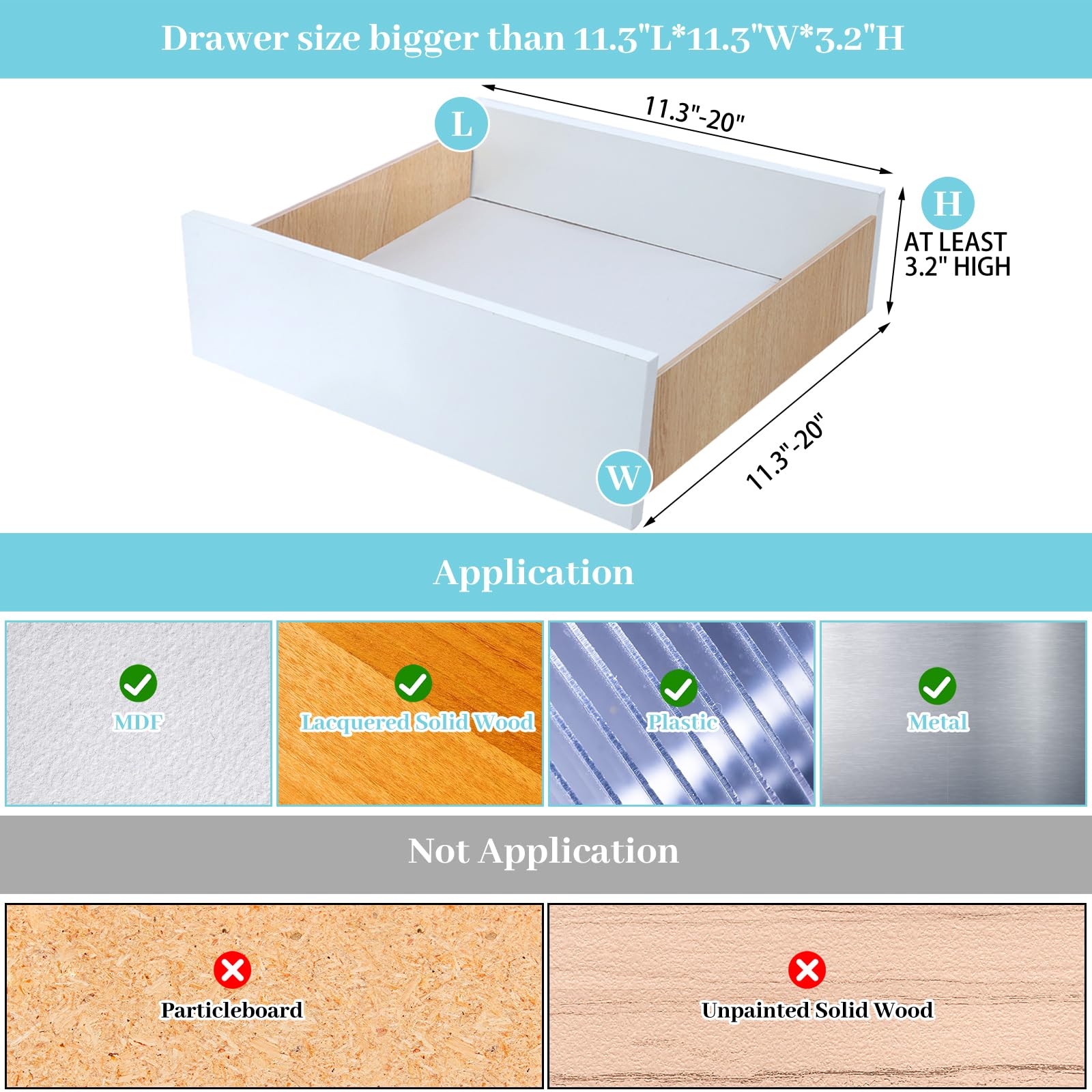 8 Pack Adjustable Drawer Organizers - Expandable from 11.3