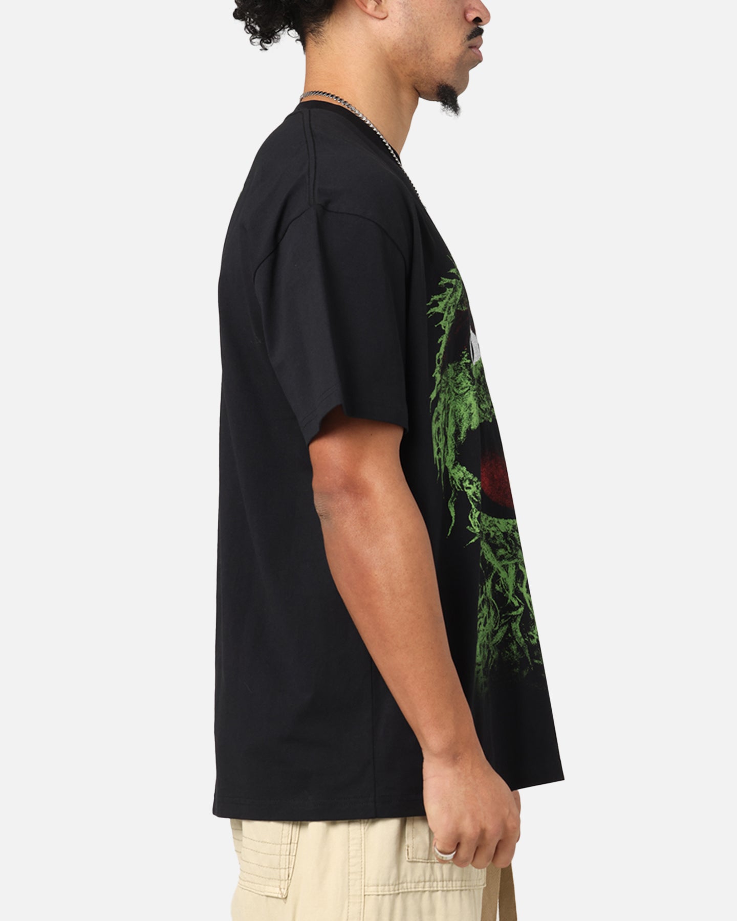 American Thrift X Sesame Street Oscar The Grouch Graphic Heavy Cotton T-Shirt - Black | Vintage Cartoon Tee for Men & Women | Perfect for Casual Wear, Cosplay & Street Fashion