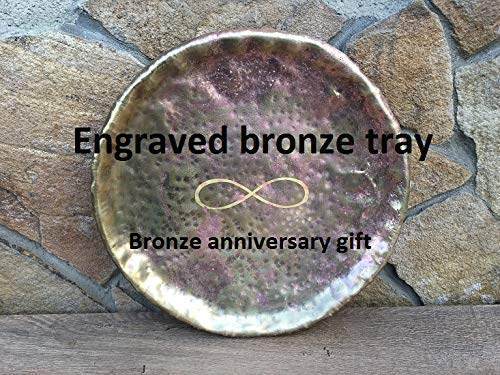 Bronze Tray & Bowl Set - Elegant Gift for Men & Anniversary - Home Decor & Dining