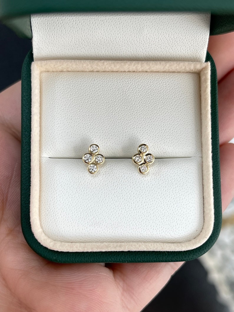 0.30tcw Brilliant Round Cut Natural Diamond Stud Earrings for Women - 14K Gold Mini Hoop Earrings for Everyday Wear & Special Occasions