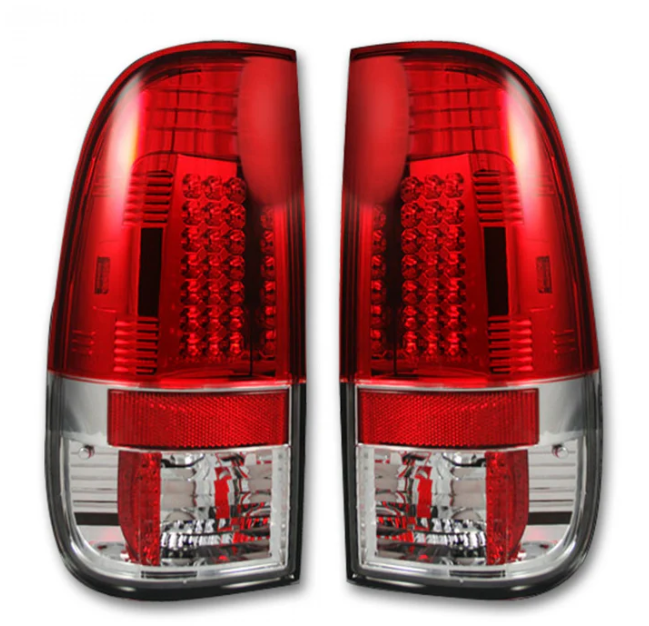 Ford Super Duty F250 F350 F450 F550 2008-2016 LED Tail Lights - Red | Durable Replacement for Pickup Trucks | Perfect for Night Driving & Enhanced Safety