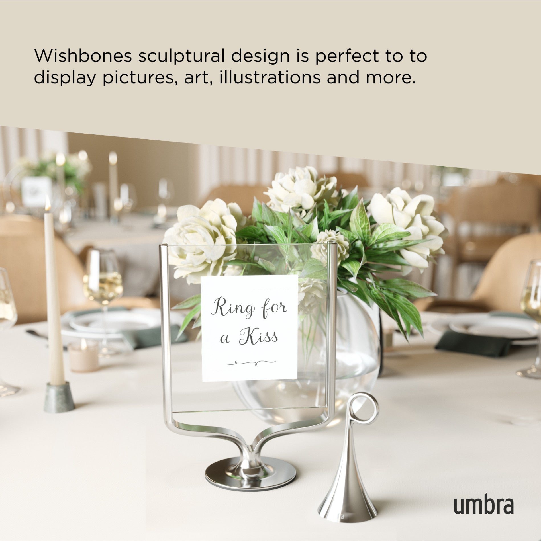 Wishbone Picture Frame - Elegant Wooden Photo Display for Home Decor, Perfect for Wall Art, Family Photos, and Wedding Memories | Ideal for Living Room, Bedroom, and Office Decor