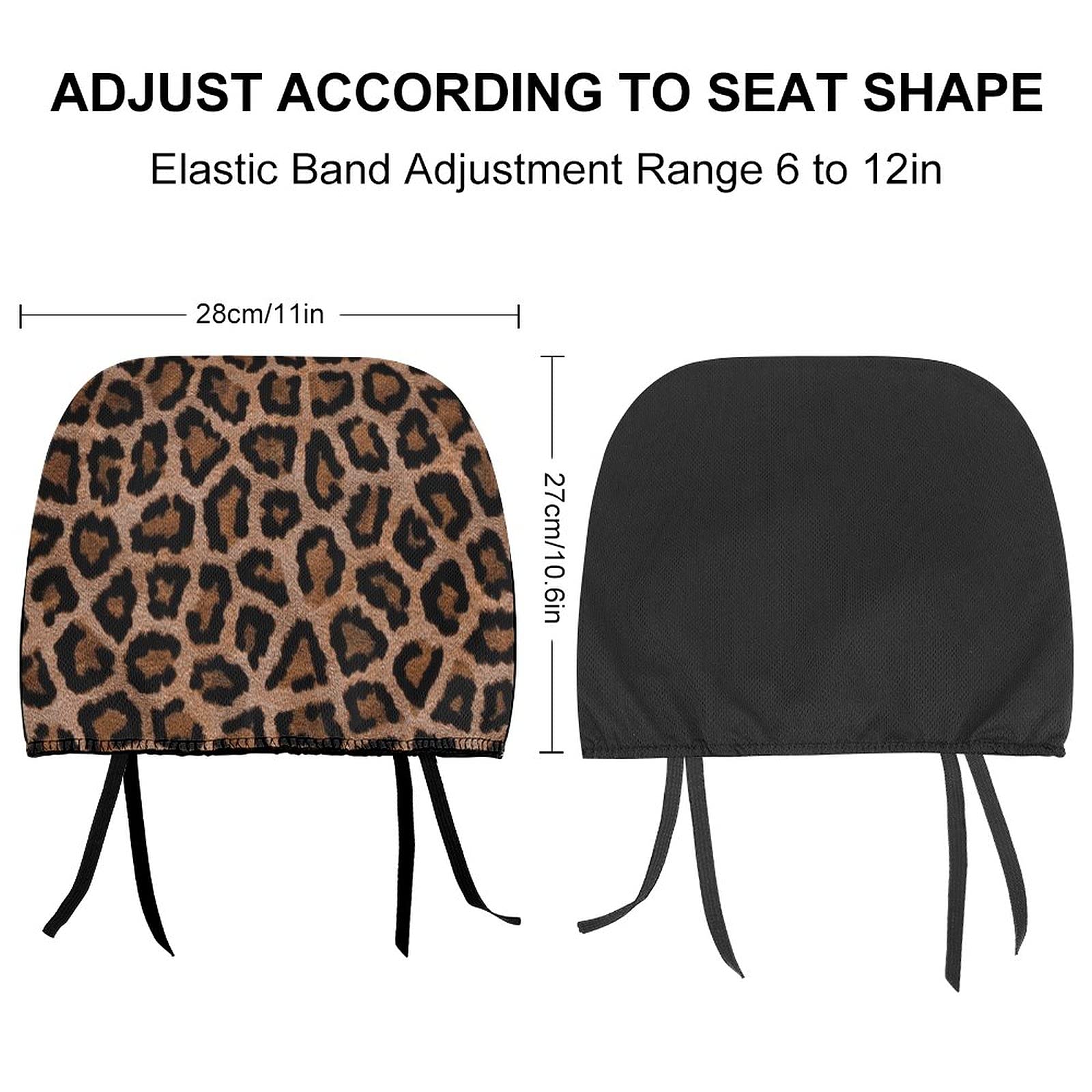 Bagea-Ka 2 Pack Cheetah Leopard Print Car Headrest Covers - Universal Fit for Most Cars & Trucks - Comfortable Seat Protectors for Men & Women - Perfect for Road Trips, Commuting, and Car Interior Protection