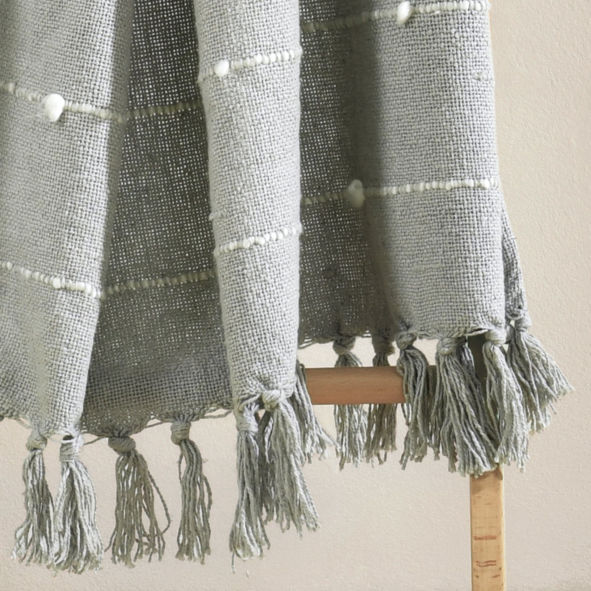 Boho Tufted Cotton Woven Tassel Fringe Throw Blanket - Soft Cozy Decorative Couch Cover for Living Room, Bedroom & Outdoor Use