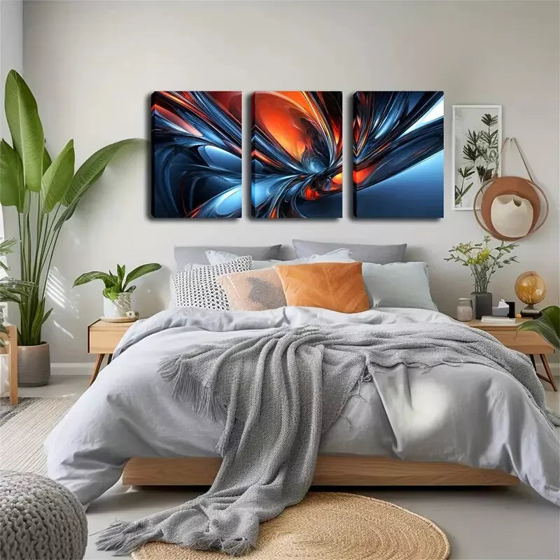 3-Piece Abstract Wall Art Set - Framed Canvas Prints 40x60cm - Modern Home Decor for Living Room & Bedroom - High Quality Australian Made Ready-to-Hang Wall Art
