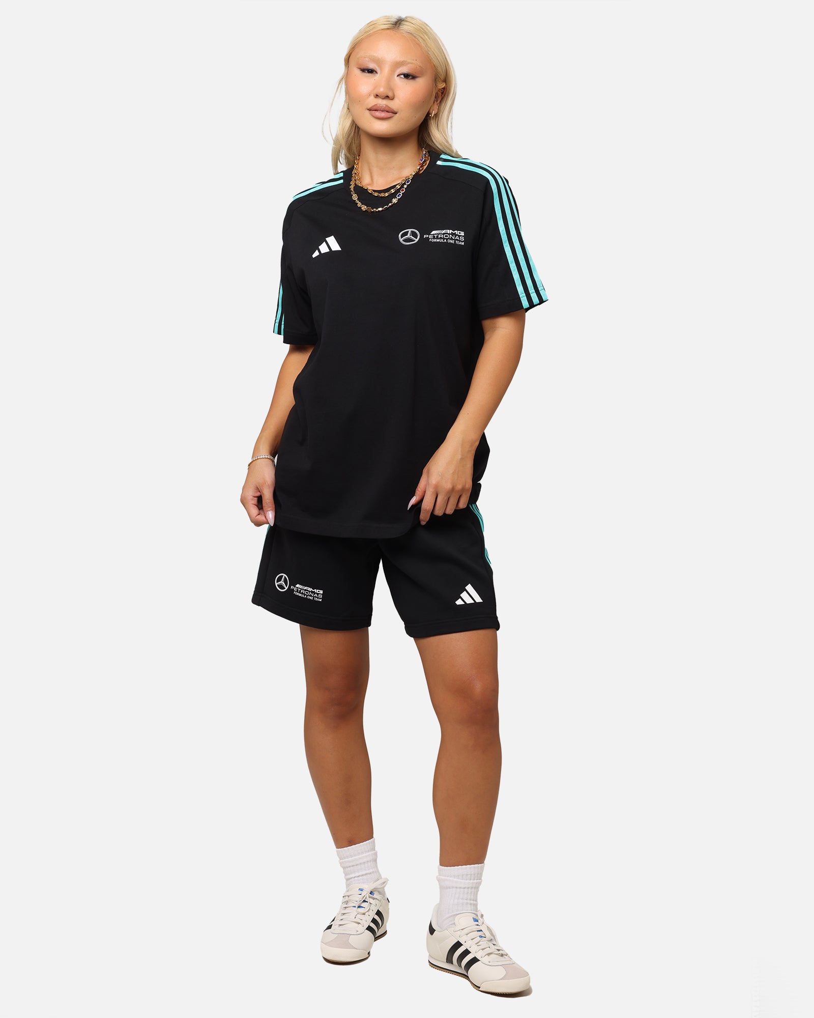 Adidas x Mercedes AMG Petronas Formula One F1 DNA T-Shirt - Black/White - Men's Sports Tee for Racing Fans & Casual Wear
