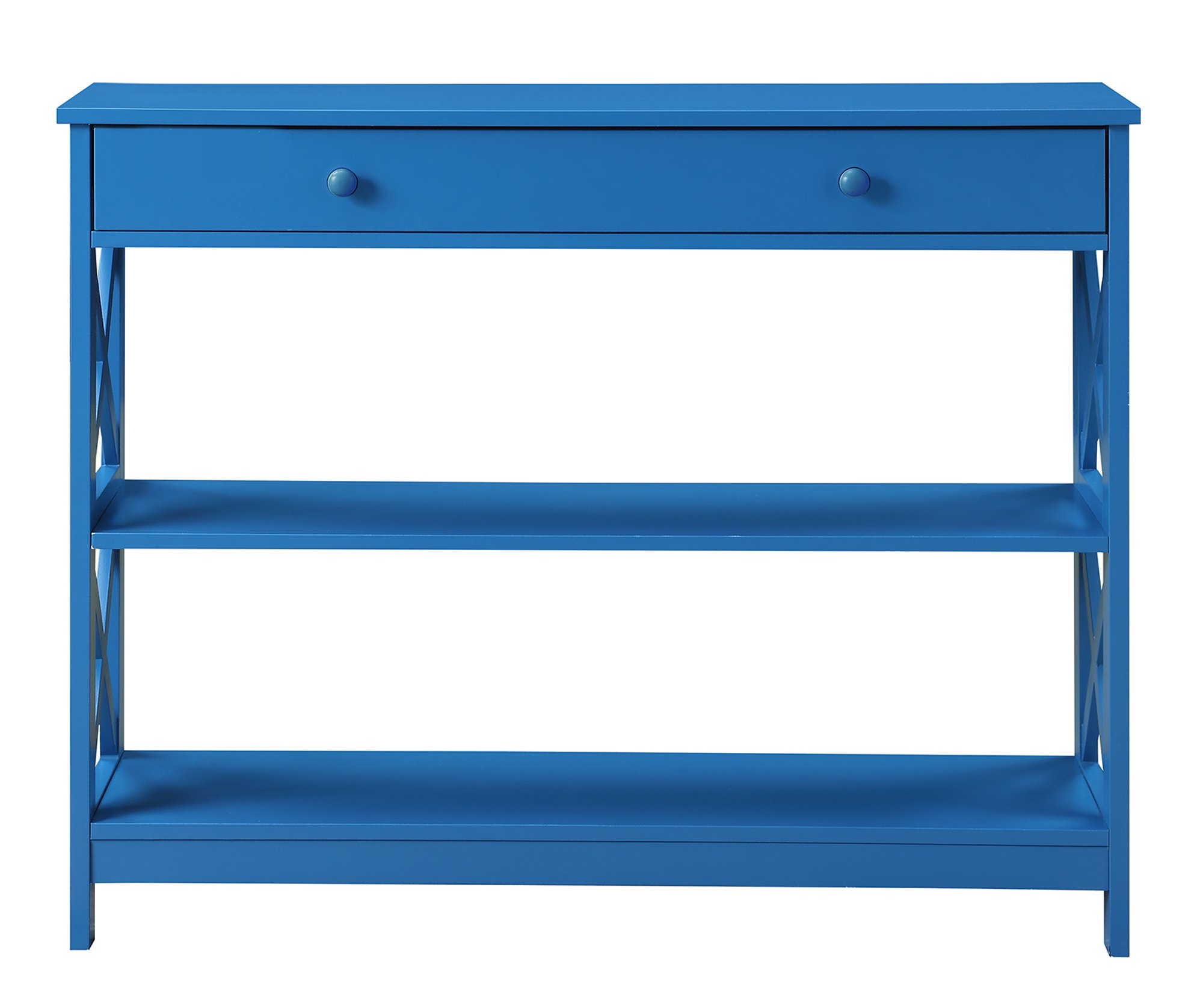 Oxford 1-Drawer Console Table with Shelves - Modern Teal Blue Entryway Table for Hallway, Living Room & Small Spaces | Convenience Concepts Home Decor