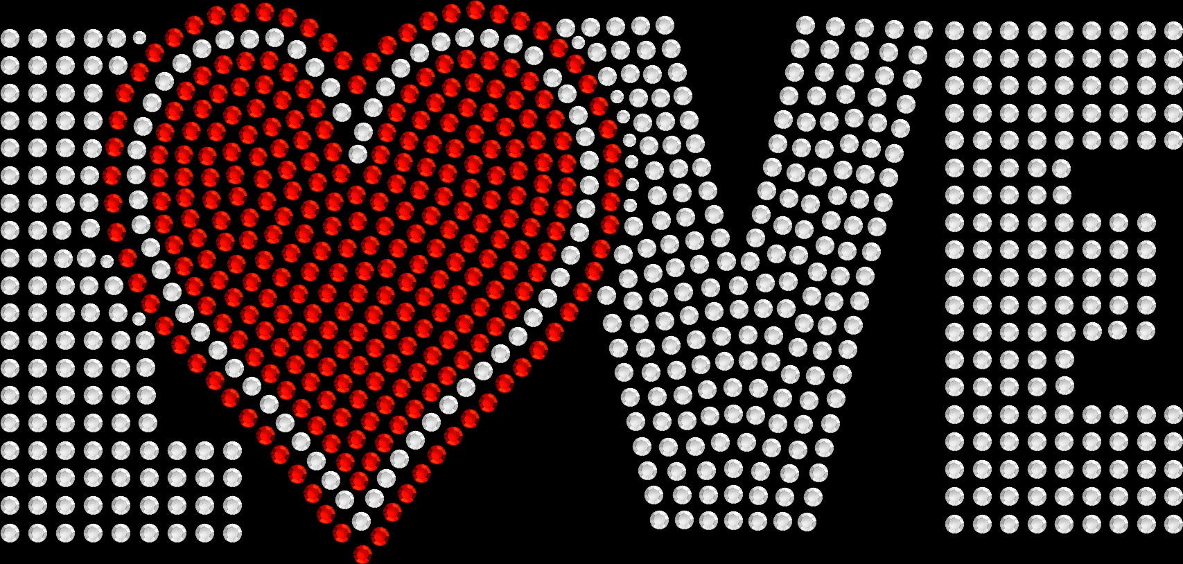 Rhinestone Bling Iron On Transfer - DIY Sparkle Love Red Heart Patch for T-Shirts, Jackets & Bags | Perfect for Custom Apparel, DIY Crafts & Fashion Accessories