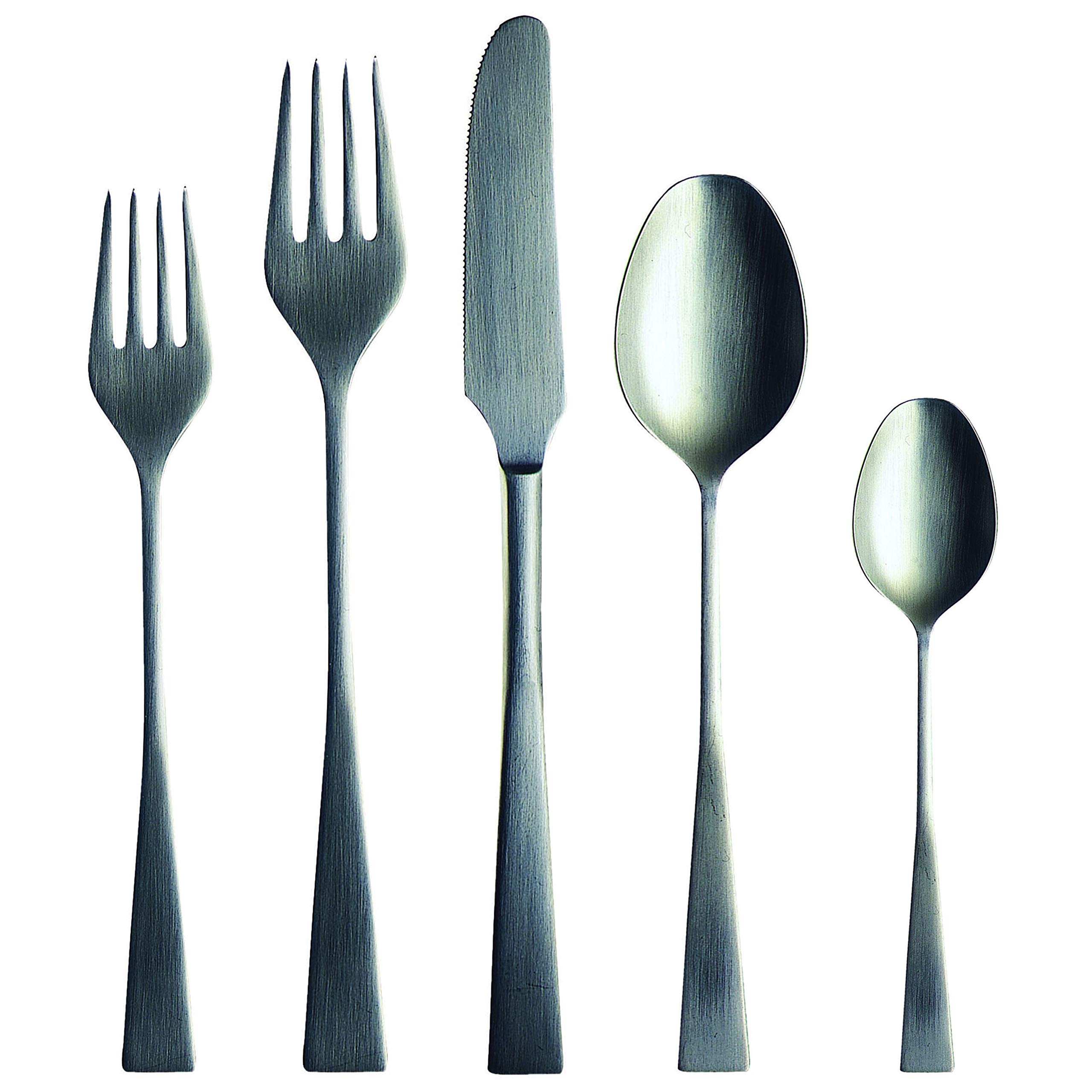 MEPRA Italia 20-Piece Stainless Steel Flatware Set - Brushed Finish, Dishwasher Safe Cutlery for Everyday Dining, Dinner Parties & Gifts (104122020)
