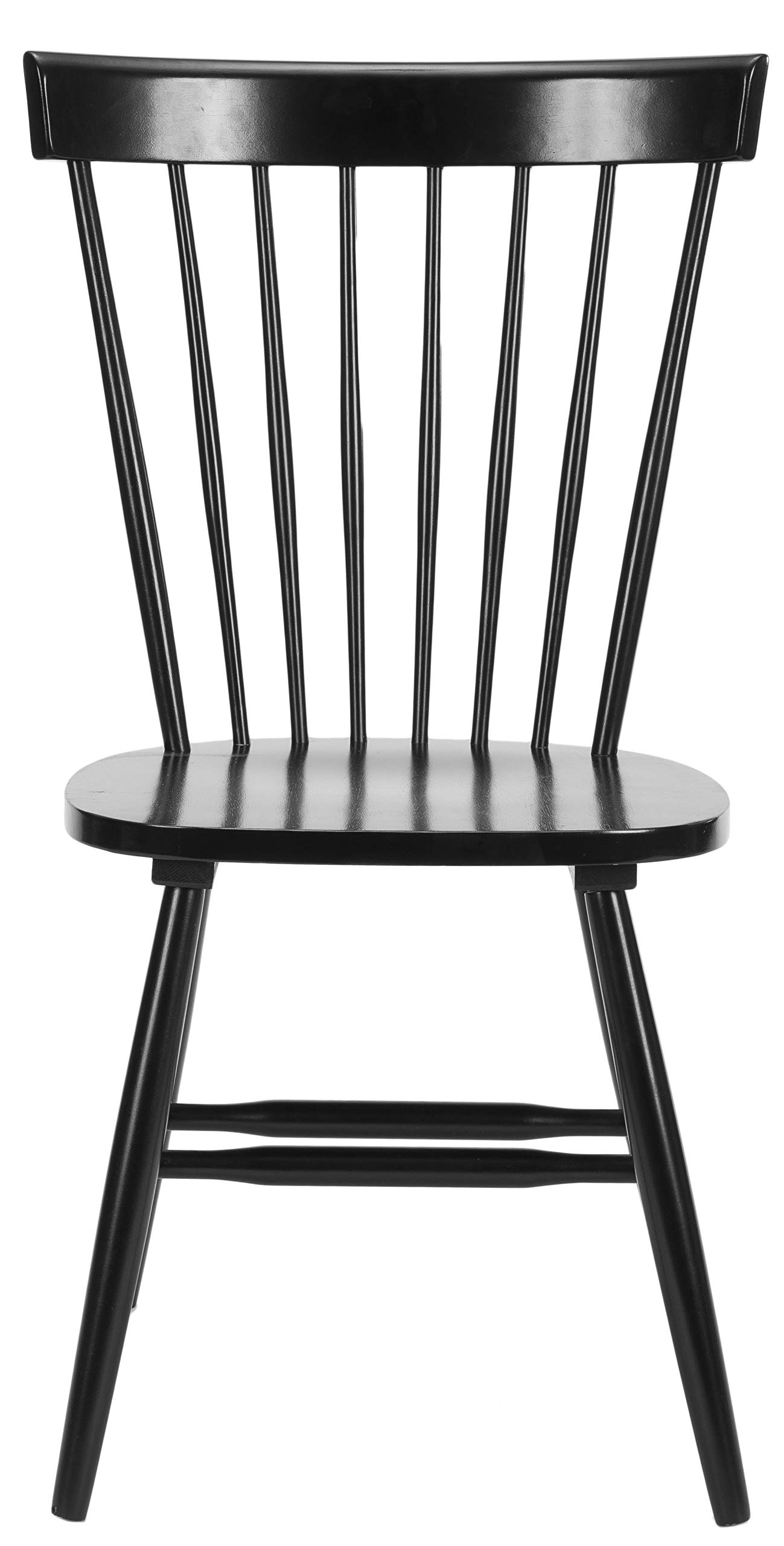 SAFAVIEH Parker Spindle Windsor Set of 2 Black Dining Chairs - 17 Inch Seat Height - Elegant Kitchen & Dining Room Furniture for Home Decor