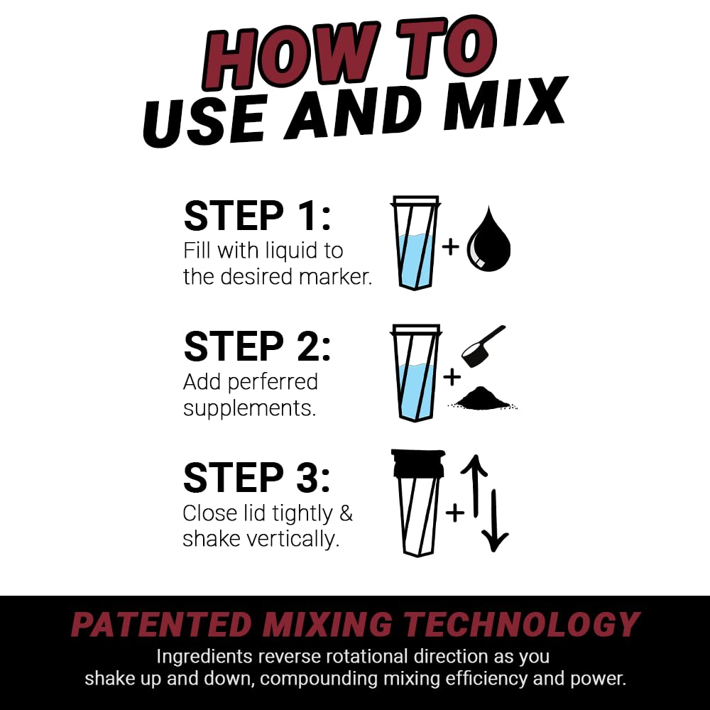 HELIMIX 1.5 Vortex Blender Shaker Bottle - 20oz BPA-Free Protein Mixer for Gym & Travel | No Blending Ball Needed | USA Made | Perfect for Protein Shakes, Smoothies & Cocktails | Dishwasher Safe (Top Rack) | Ideal for Pre-Workout, Post-Workout & On-The-Go Nutrition