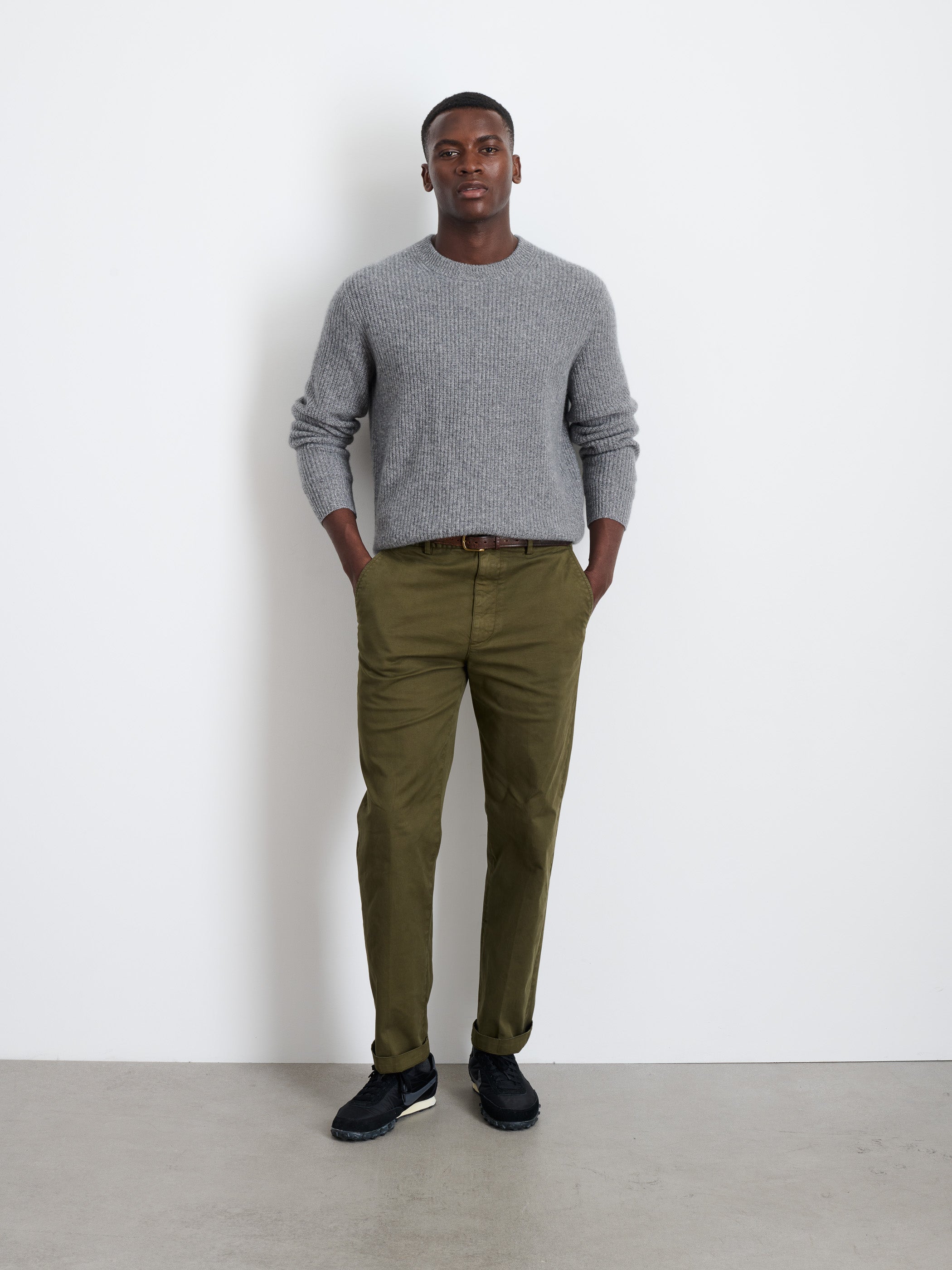 Men's Classic Chino Pants with Long Inseam - Comfortable Stretch Dress Pants for Work, Office & Casual Wear