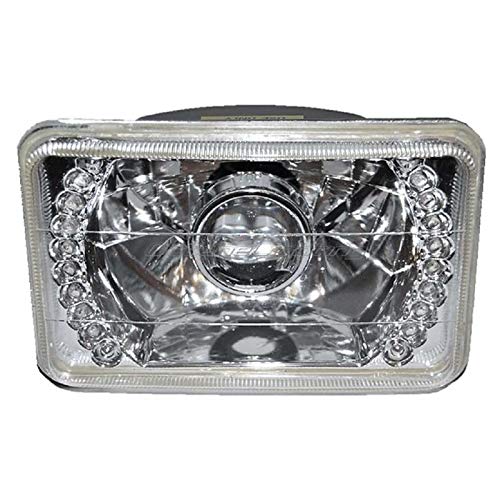 Octane Lighting 4X6 Red LED Halo Projector Headlights - Crystal Clear Halogen Replacement Bulbs Set for Trucks & Jeeps - Off-Road, Night Driving & Custom Car Lighting Upgrade