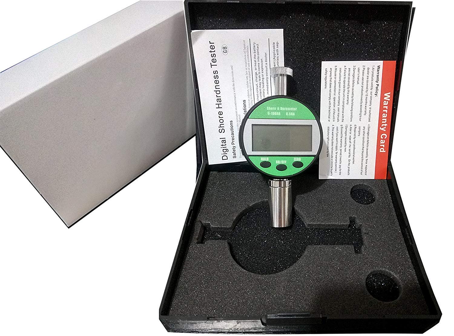 Digital Shore A Hardness Tester Meter (0-100HA) - Portable Durometer for Leather, Wax, Rubber & Polygrease | Handheld Rubber Hardness Gauge for Quality Control & Material Testing