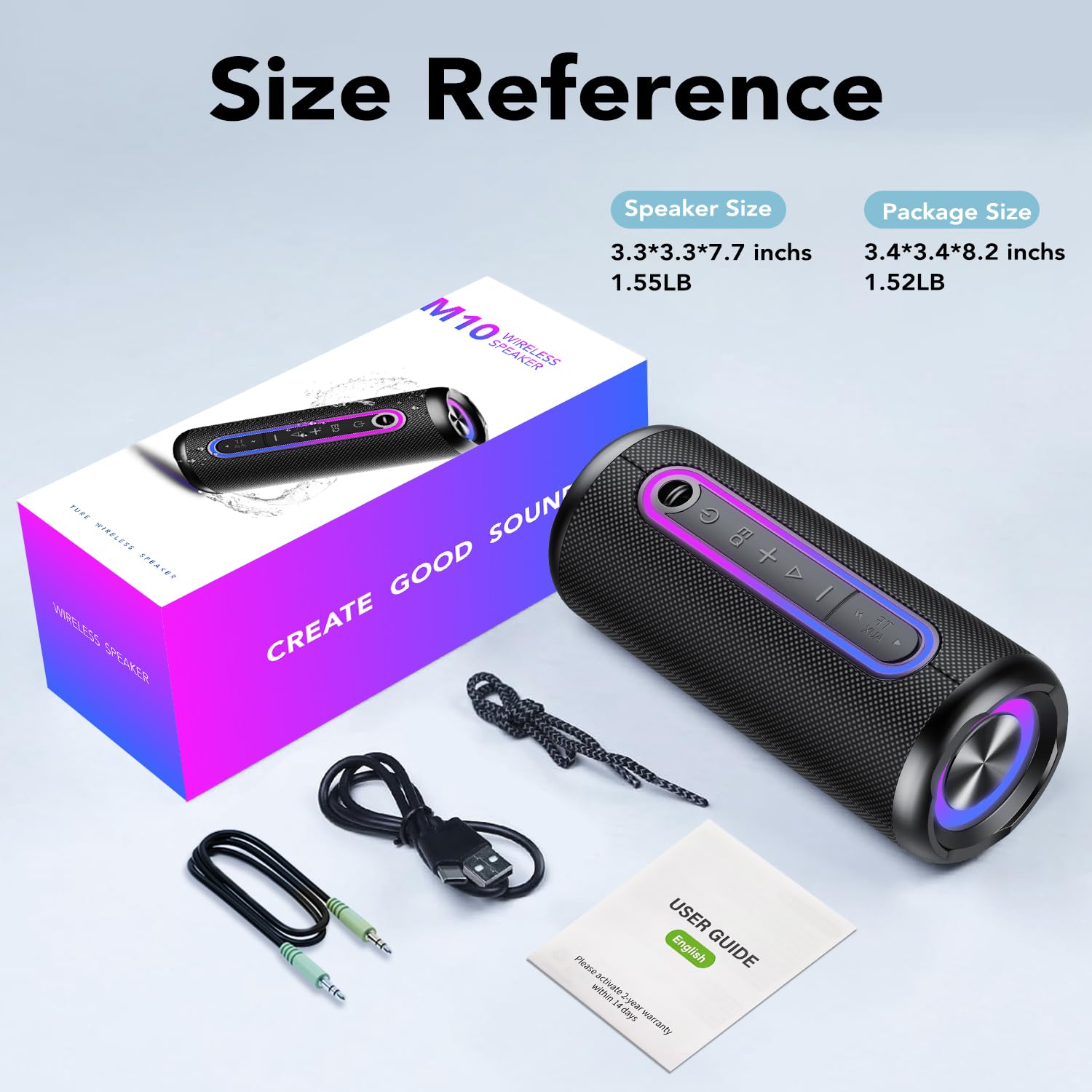 Taopodo Portable Bluetooth Speaker 5.4 - 30W Wireless Speaker with Powerful Bass, 360° Surround Sound, 30H Playtime, TWS Pairing & IP7 Waterproof - Perfect for Outdoor Adventures, Pool Parties & Home Entertainment