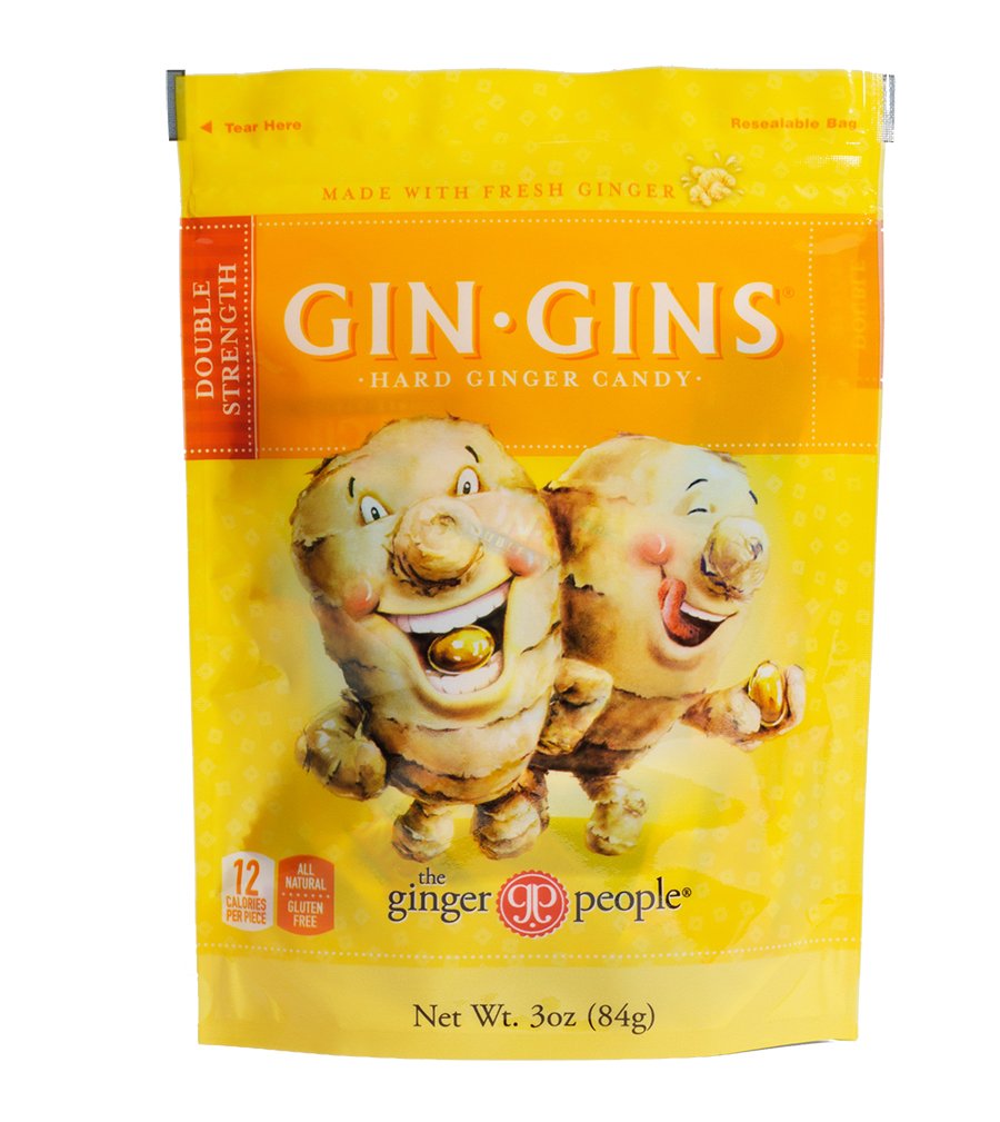 GIN GINS Double Strength Ginger Candy by The Ginger People – Individually Wrapped Healthy Ginger Chews – 3 oz Bag (Pack of 24) – Natural Nausea Relief for Motion Sickness, Morning Sickness & Digestive Support – Perfect for Travel, Pregnancy & Wellness