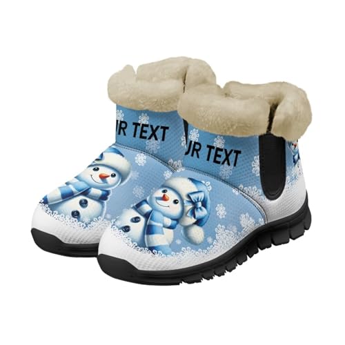 Cartoon Snowman Blue Snowflakes