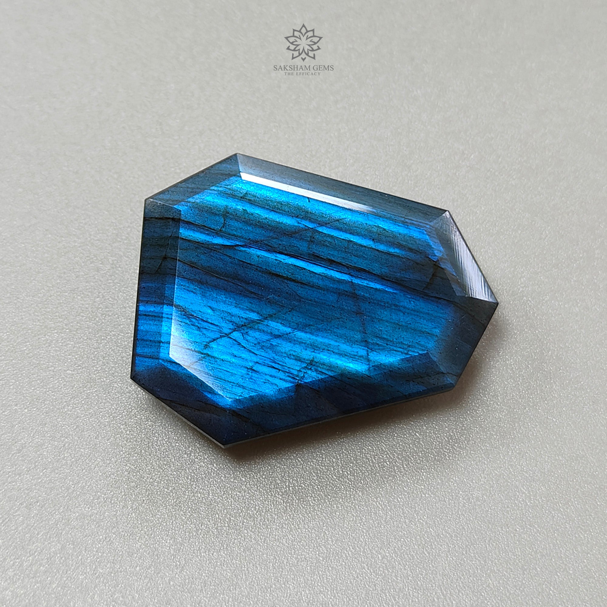 Natural Blue Labradorite Gemstone - Rainbow Flashing Faceted Uneven Cut | Untreated & Unheated | 1pc for Jewelry Making, Healing Crystals & Spiritual Decor