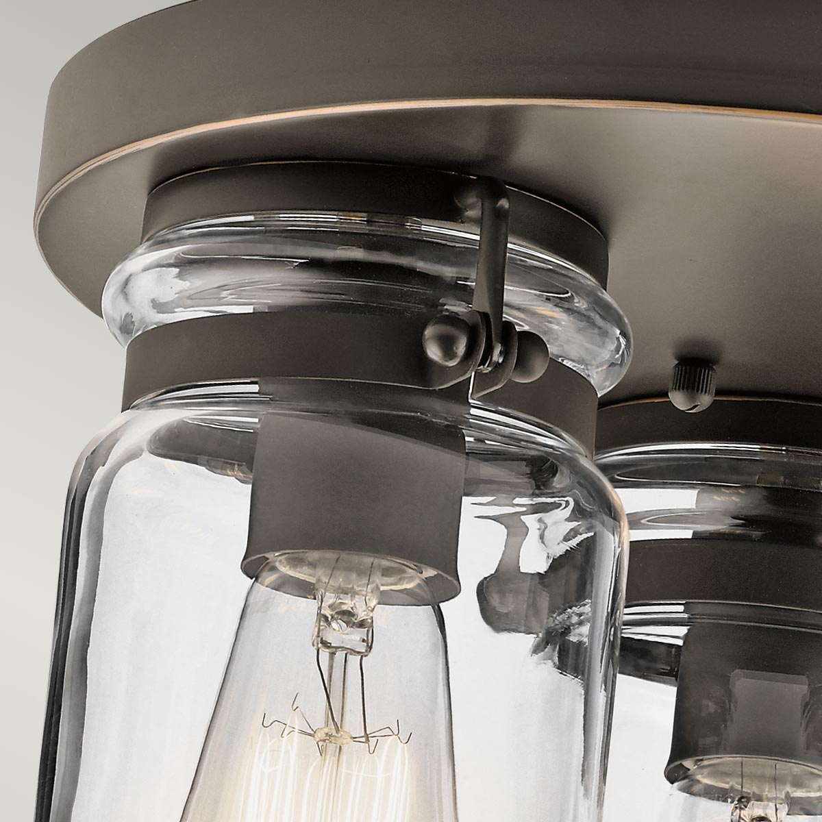 Brinley 3-Light Flush Mount Ceiling Light Fixture - Brushed Brass/Brushed Nickel/Antique Bronze Finish - E27 Base - Perfect for Bedroom, Living Room & Hallway Lighting