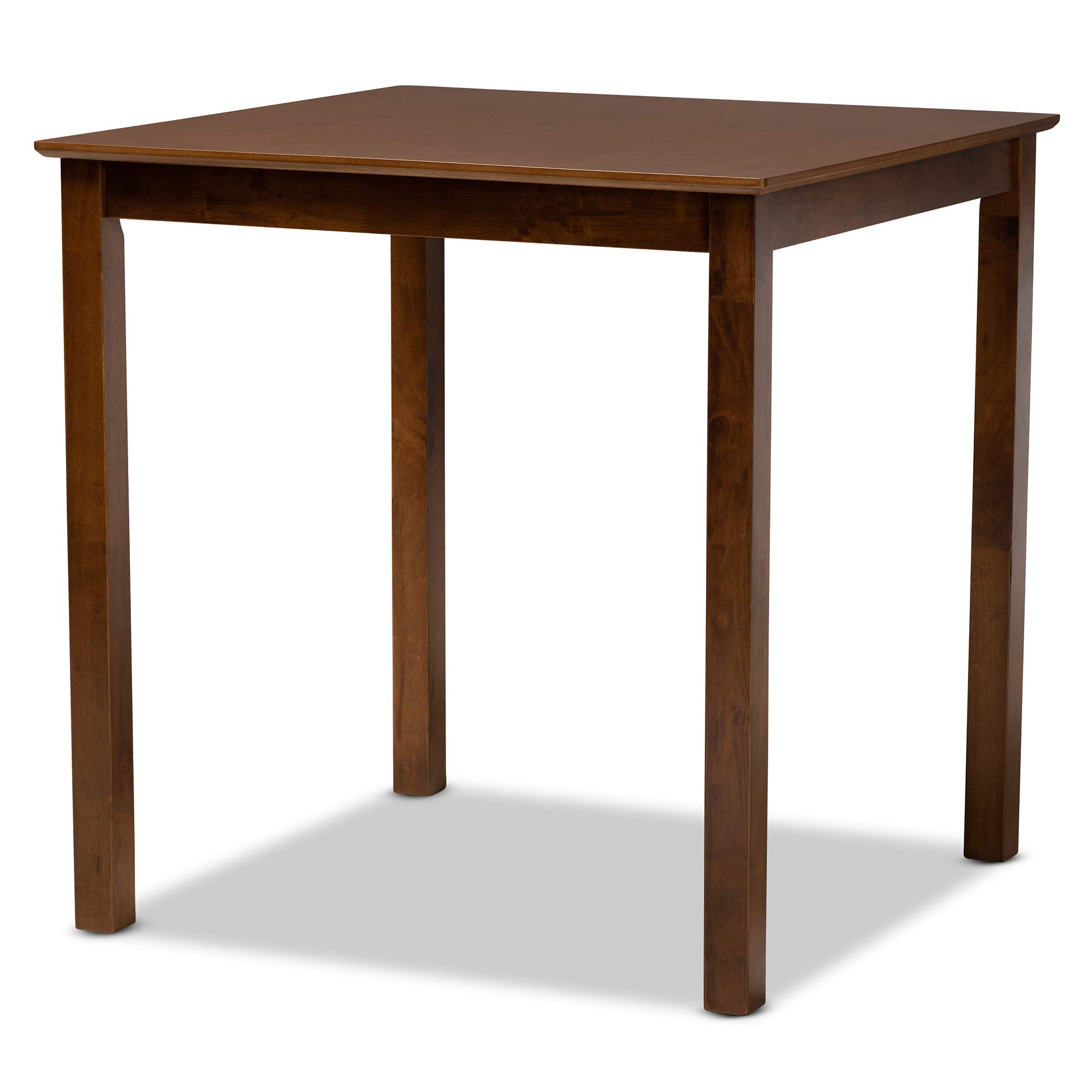 Baxton Studio Pub Table - 24 Inch Round Bar Height Table in Walnut Finish - Perfect for Kitchen, Dining Room, or Outdoor Entertaining