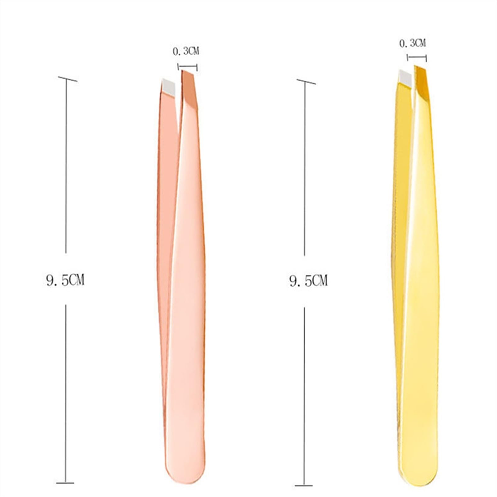 Premium Stainless Steel Eyelash & Eyebrow Tweezers Set - Rose Gold Beauty Makeup Tools for Precise Grooming, Perfect for Salon Professionals & Home Use