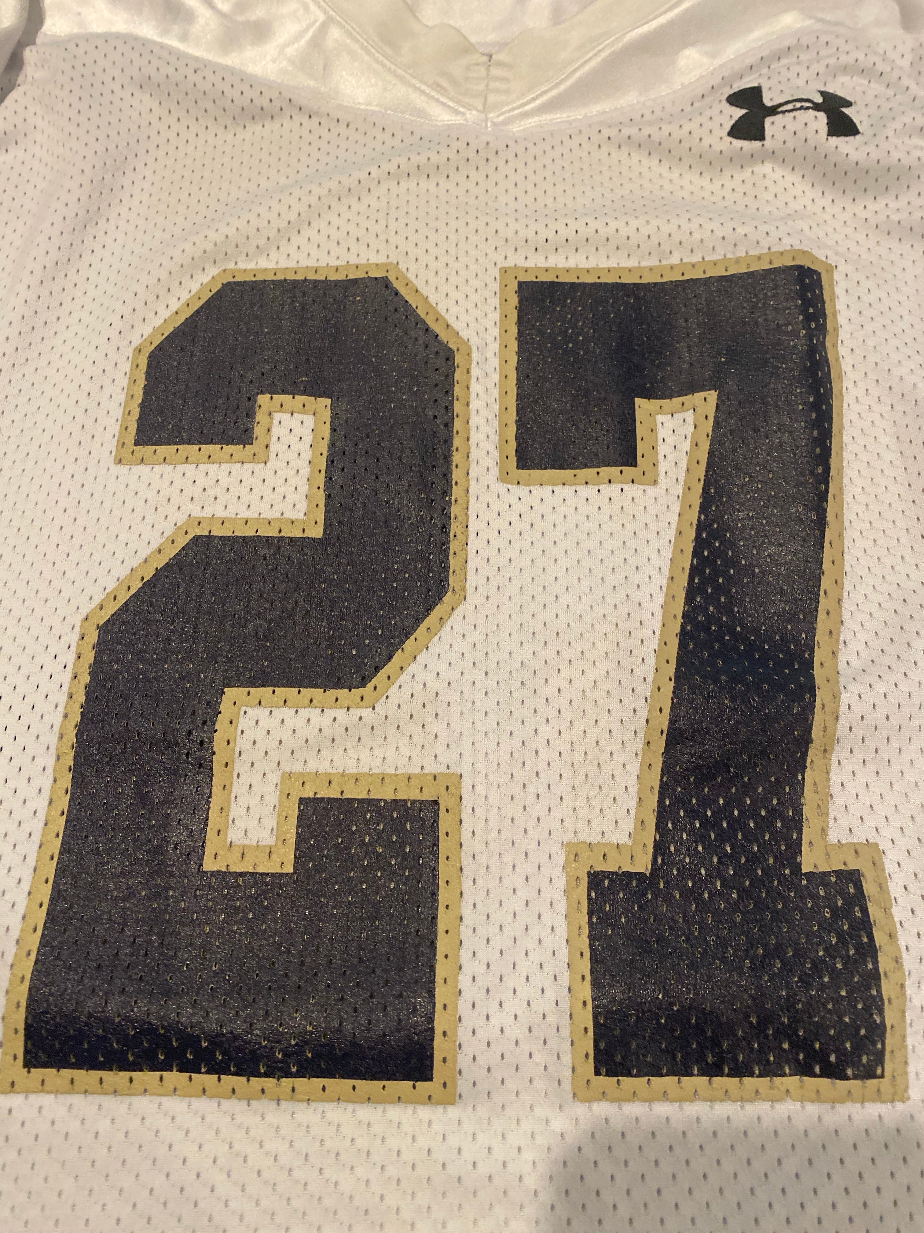 Authentic Under Armour #27 Notre Dame Football 2015 Game-Worn Practice Jersey - Perfect for Collectors, Sports Memorabilia Displays & Fighting Irish Fans