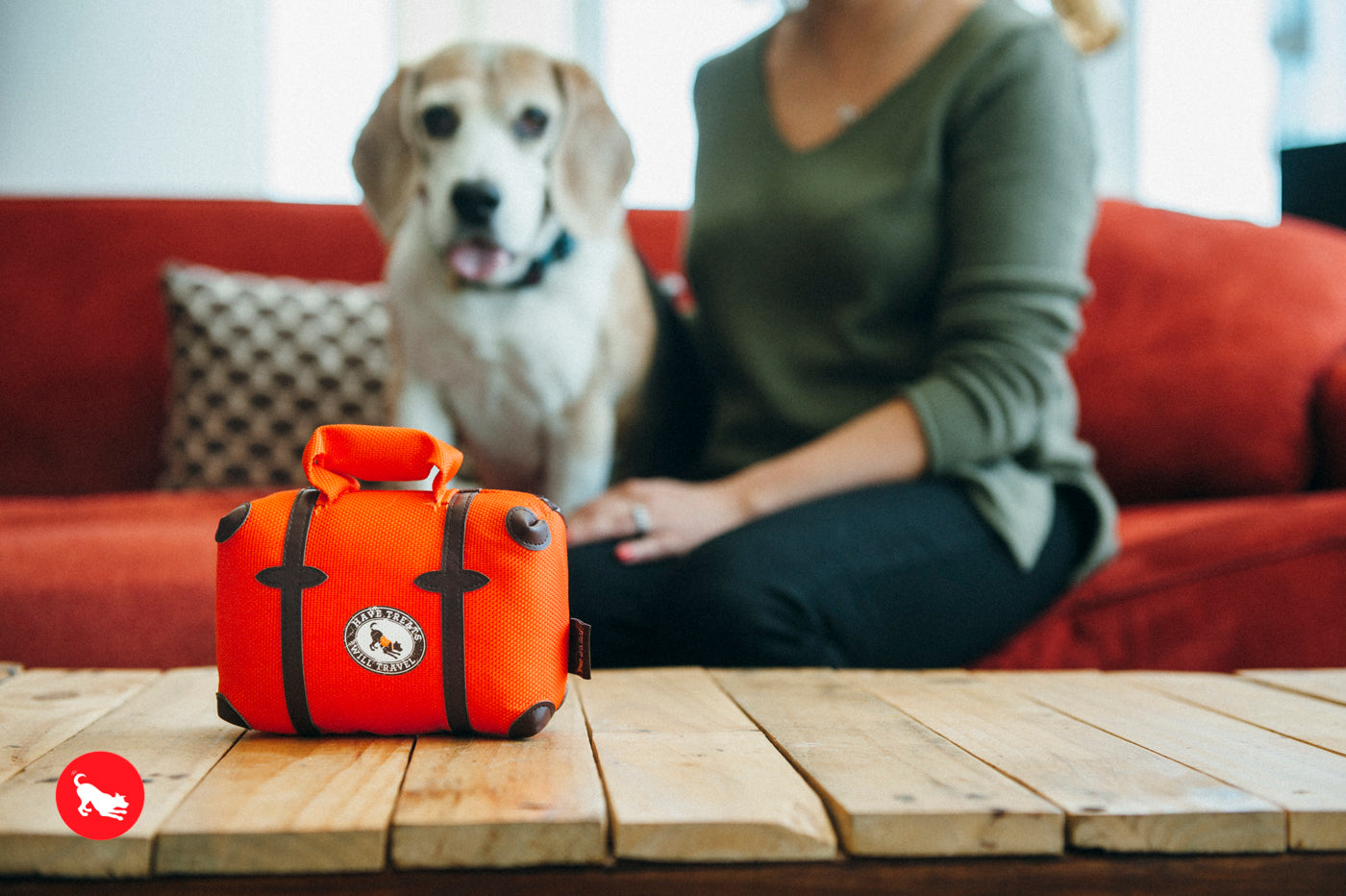 Globetrotter Plush Dog Toy - La Maleta Travel-Themed Chew Toy for Dogs | Pet P.L.A.Y. | Perfect for Travel, Playtime & Cuddling