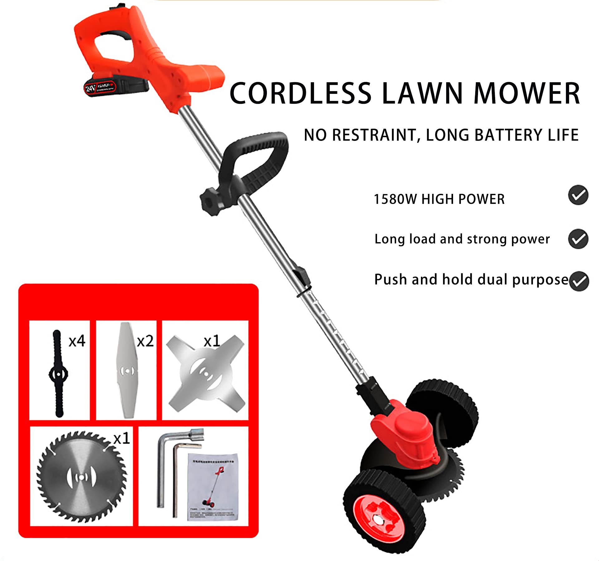 24V Cordless Grass Trimmer with Command Feed & 2 Batteries - Lightweight Lawn Trimmer for Professional Yard Work - Perfect for Edging, Trimming, and Maintaining Lawns, Gardens & Landscapes