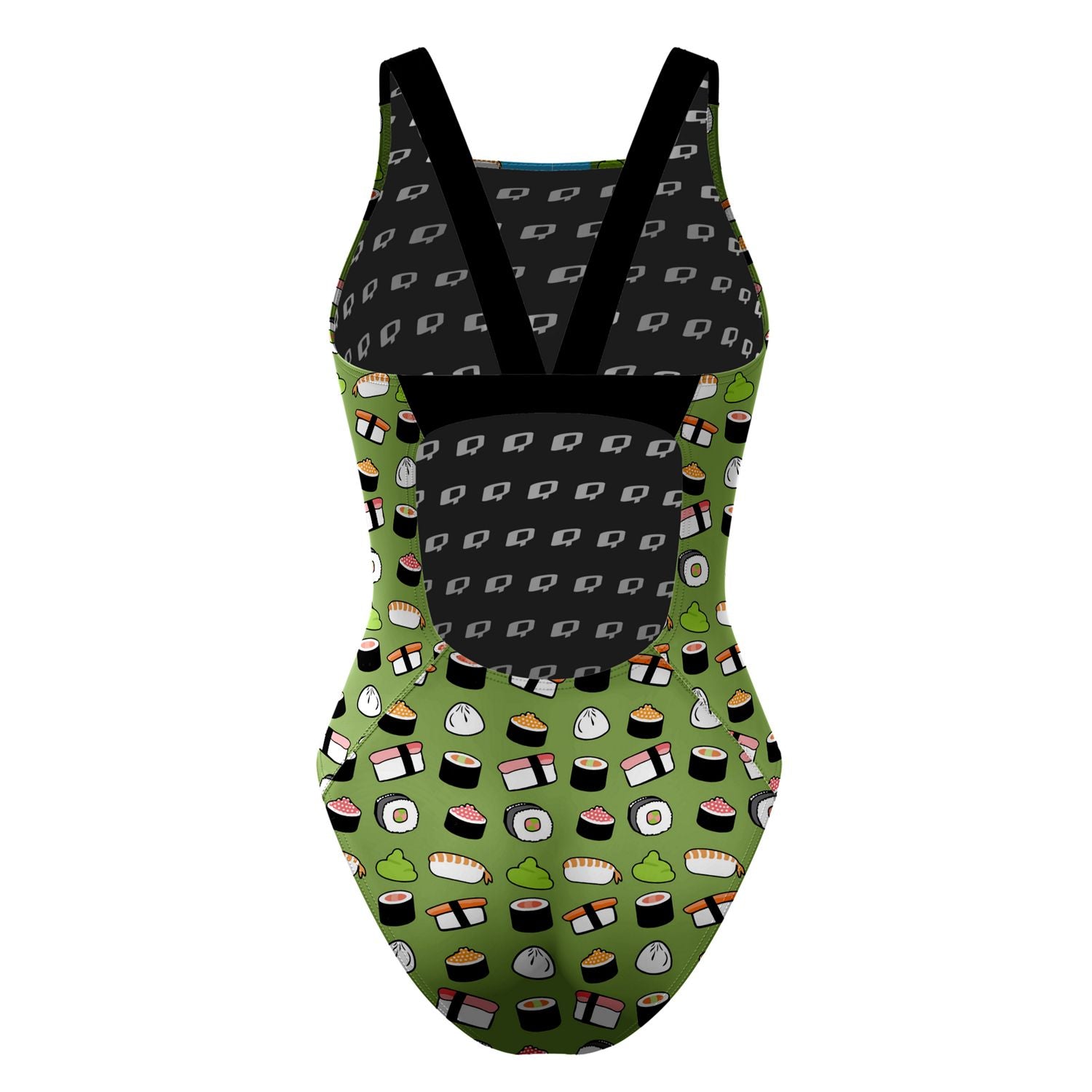 Classic Strap Swimsuit for Women - Elegant One Piece Bathing Suit for Beach, Pool & Vacation | Sushi-Inspired Design