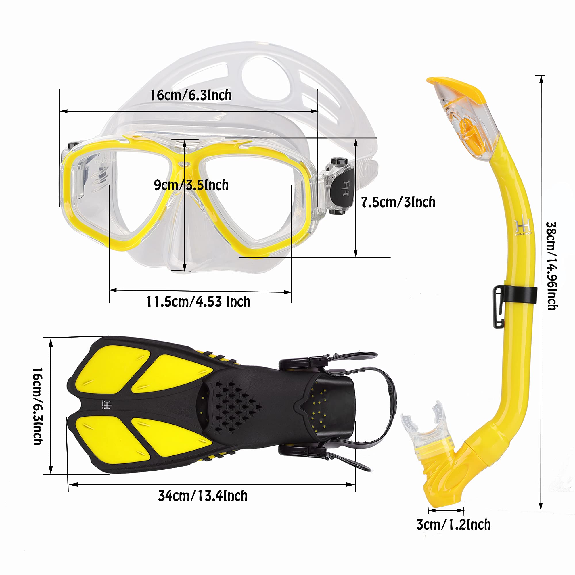 Kids Snorkel Set - Diving Mask, Adjustable Swim Fins & Anti-Fog Snorkel Gear with Mesh Bag | Perfect for Pool, Beach & Ocean Snorkeling Adventures | Youth Swimming & Diving Equipment for Boys & Girls
