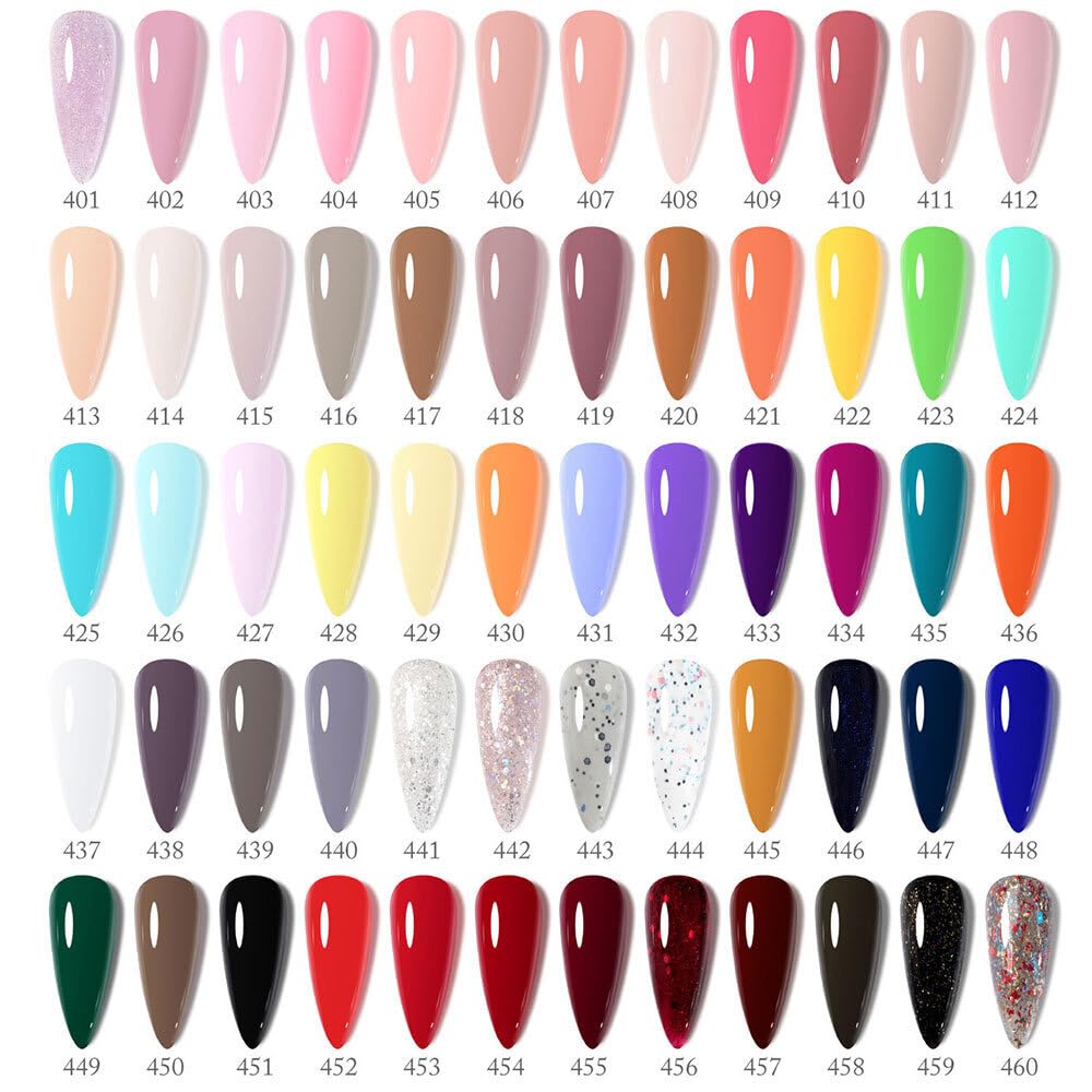 VENALISA VIP4 65-Piece Gel Nail Polish Kit with Color Book - Red, Pink, Orange, Green Soak Off UV Gel Polish Set for Salon & DIY Home Manicure | Perfect for Nail Art, Parties, Weddings & Gift Giving