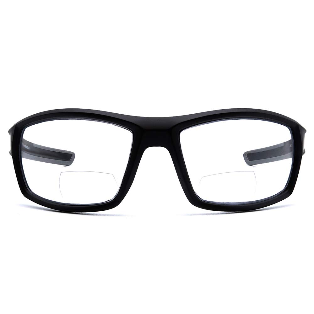 VITENZI Bifocal Safety Glasses with Reading Magnification - ANSI Certified Wrap-Around Protective Goggles for Sports, Work & Outdoor Activities