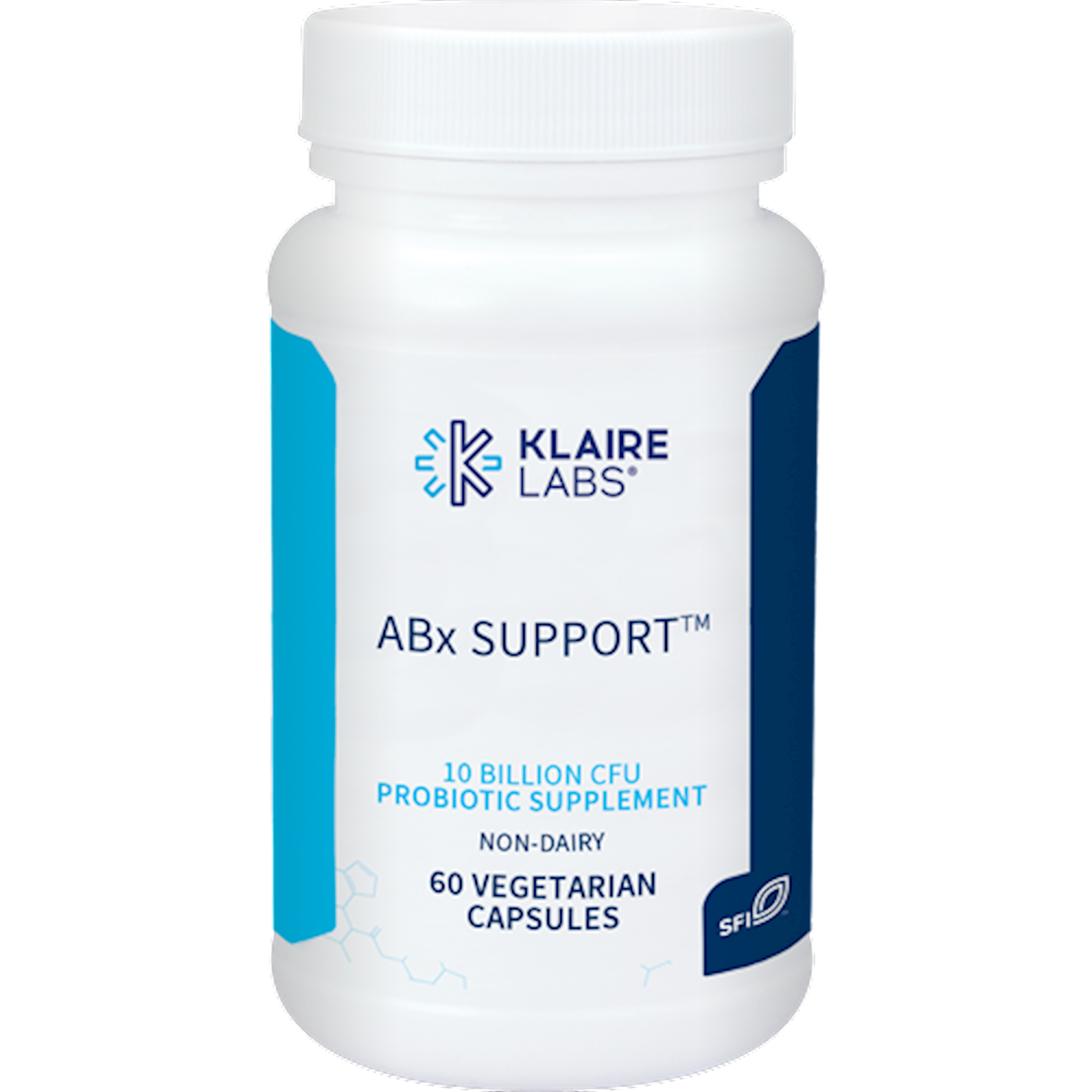 Klaire ABX Support Probiotic Supplement - 60 Vegan Capsules for Gut Health & Immune Support - Ideal for Travel, Antibiotic Use & Digestive Wellness